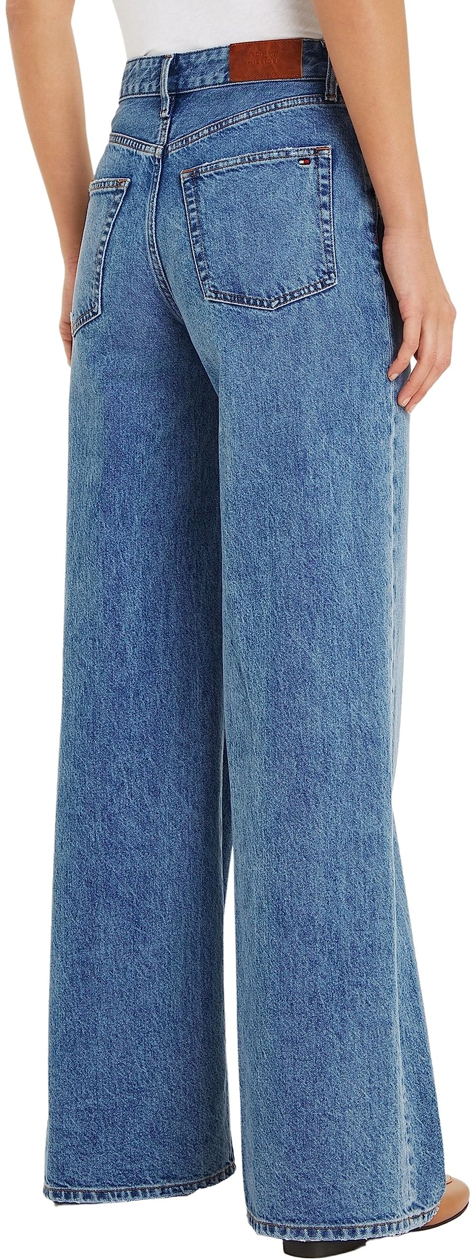 Tommy Hilfiger Wide Leg HW Joey Ww0ww39634 - Pantalones de Mezclilla Mujer