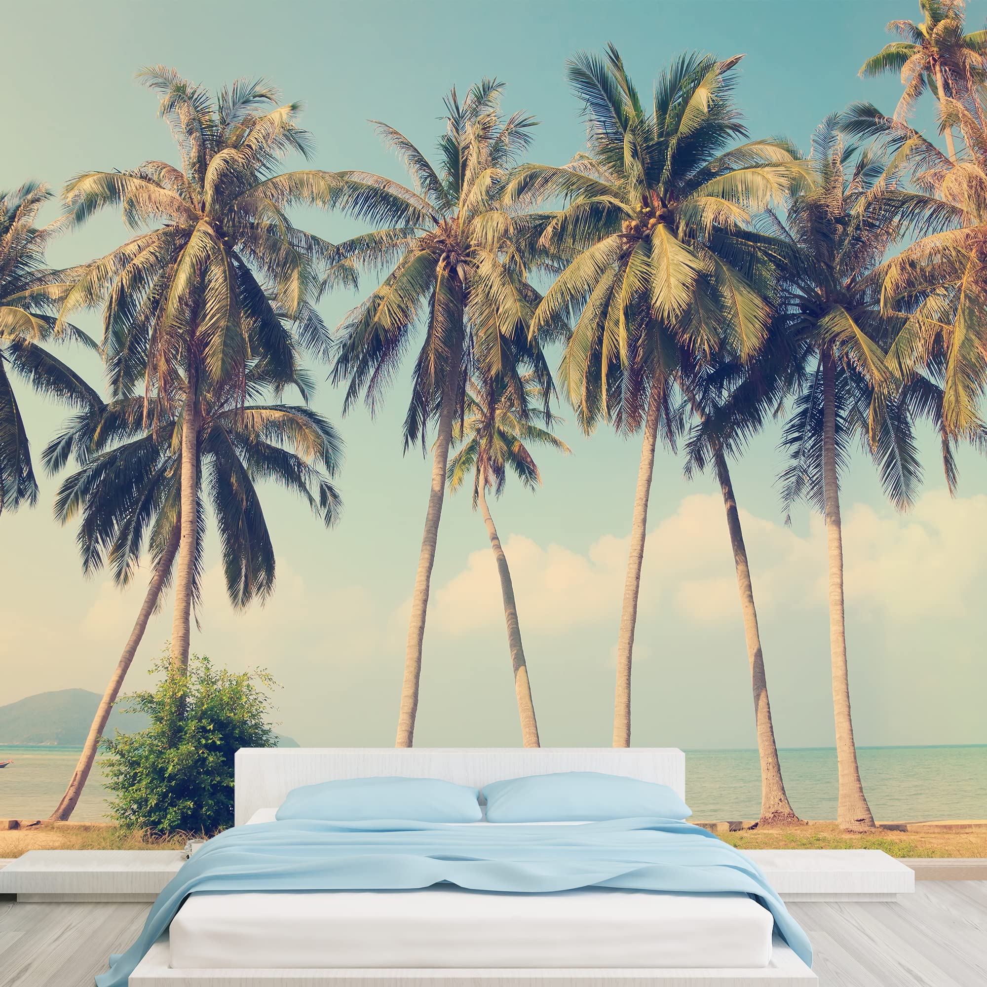 Amazon.com: wall26 - Vintage Tropical Palm Trees on a Beach
