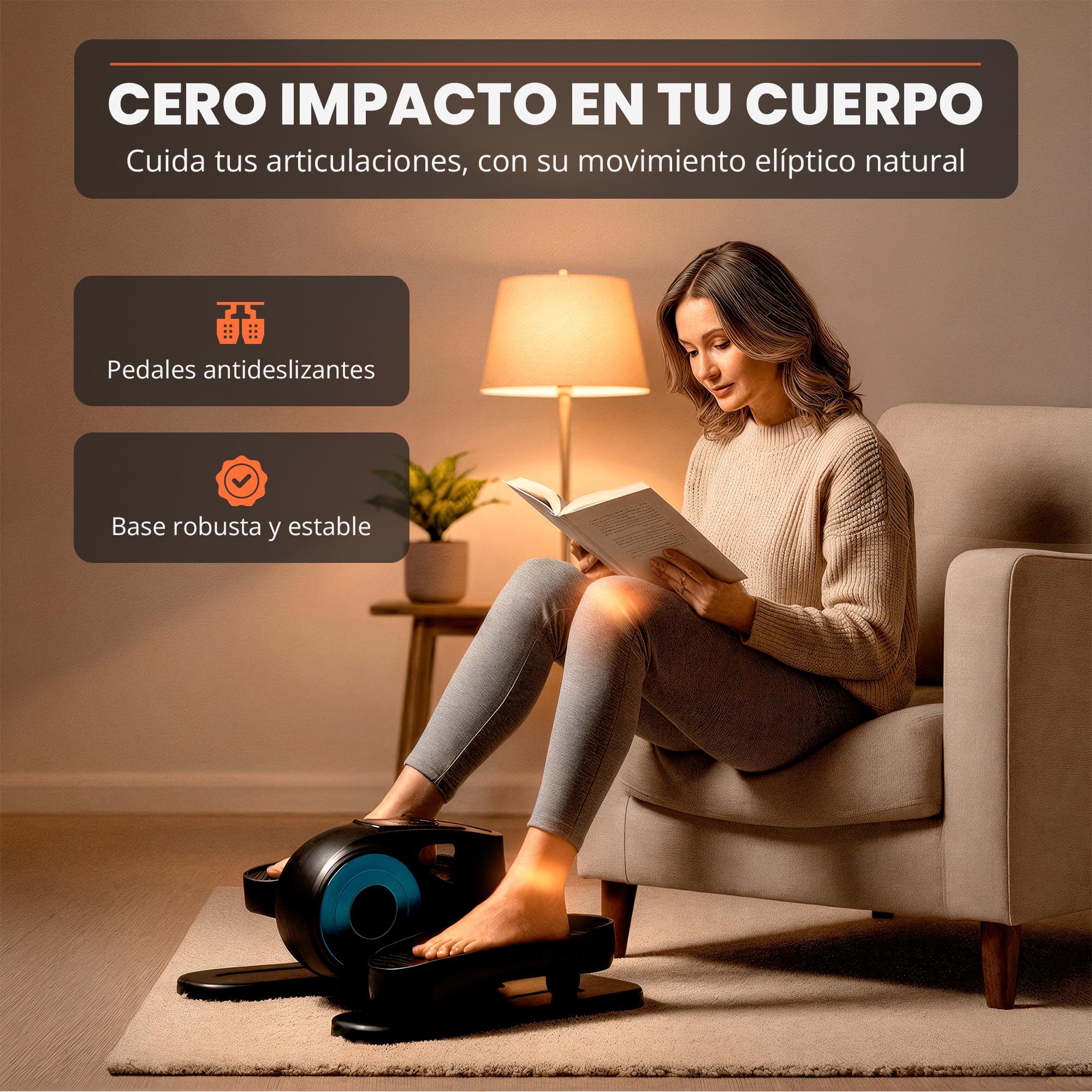 JUPPLIES Mini Eliptica Eléctrica para Personas Mayores con 12 Velocidades y Control Remoto - Pedaleador Eléctrico Silencioso con 2 Bandas de Resistencia, Pantalla LED, Pedales Antideslizantes