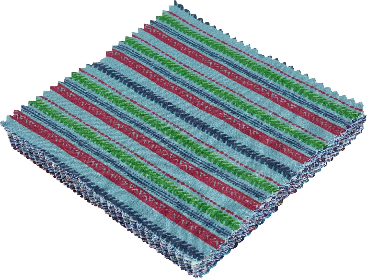 Soimoi Precut 10-inch Check Prints Cotton Fabric Bundle Quilting Squares Charm Pack DIY Patchwork Sewing Craft- Blue