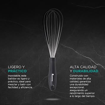 Bergner Master Pro Stainless Steel Whisk (Black)