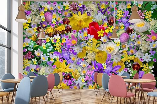Miniatura 2 de 3D Colorful Flower A4257 Wall Paper Print Decal Deco Wall Mural Self-Adhesive Wallpaper AJ US Amy 2023 August (Vinyl (No Glue & Removable),