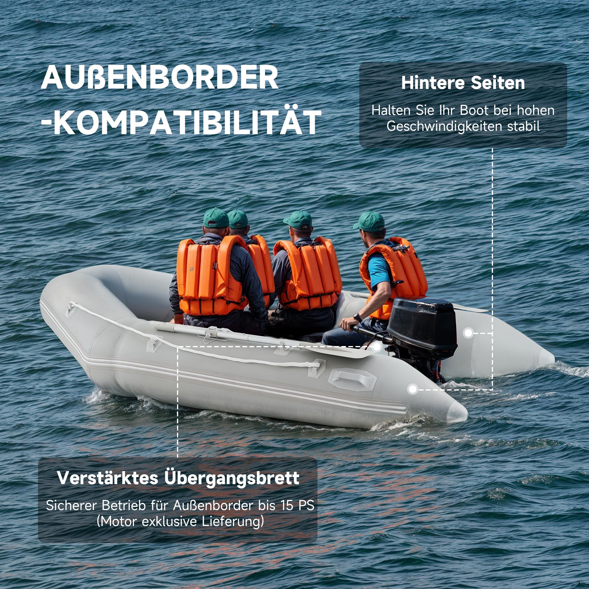 CO-Z Aufblasbares Schlauchboot 4 Personen – 300x150x42 Cm, 450 Kg Tragkraft, Mit Aluboden, 2 Paddeln & Pumpe CO-Z Aufblasbares Schlauchboot 4 Personen – 300x150x42 Cm, 450 Kg Tragkraft, Mit Aluboden, 2 Paddeln & Pumpe