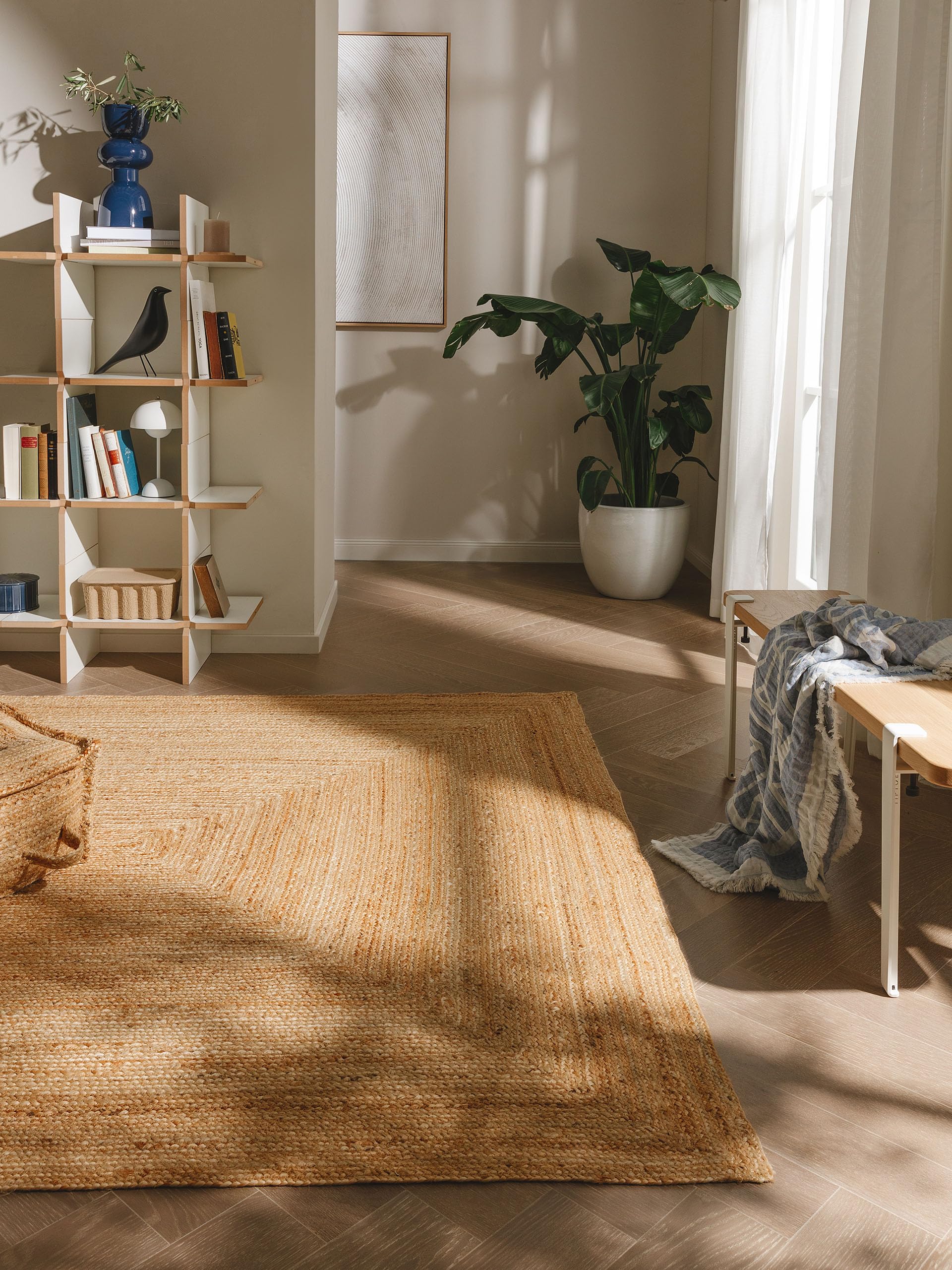 Produktbild von Hamid Jute Teppich, Alhambra Teppich Handgewebt 100% Naturfaser De Jute