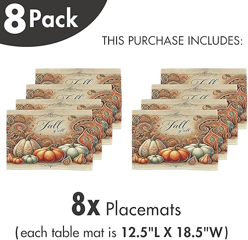 Miniatura 453 de Ambesonne Juego de 4 manteles individuales amarillos y azules, diseño de flores de primavera, flores vibrantes, manteles individuales de tela Azul