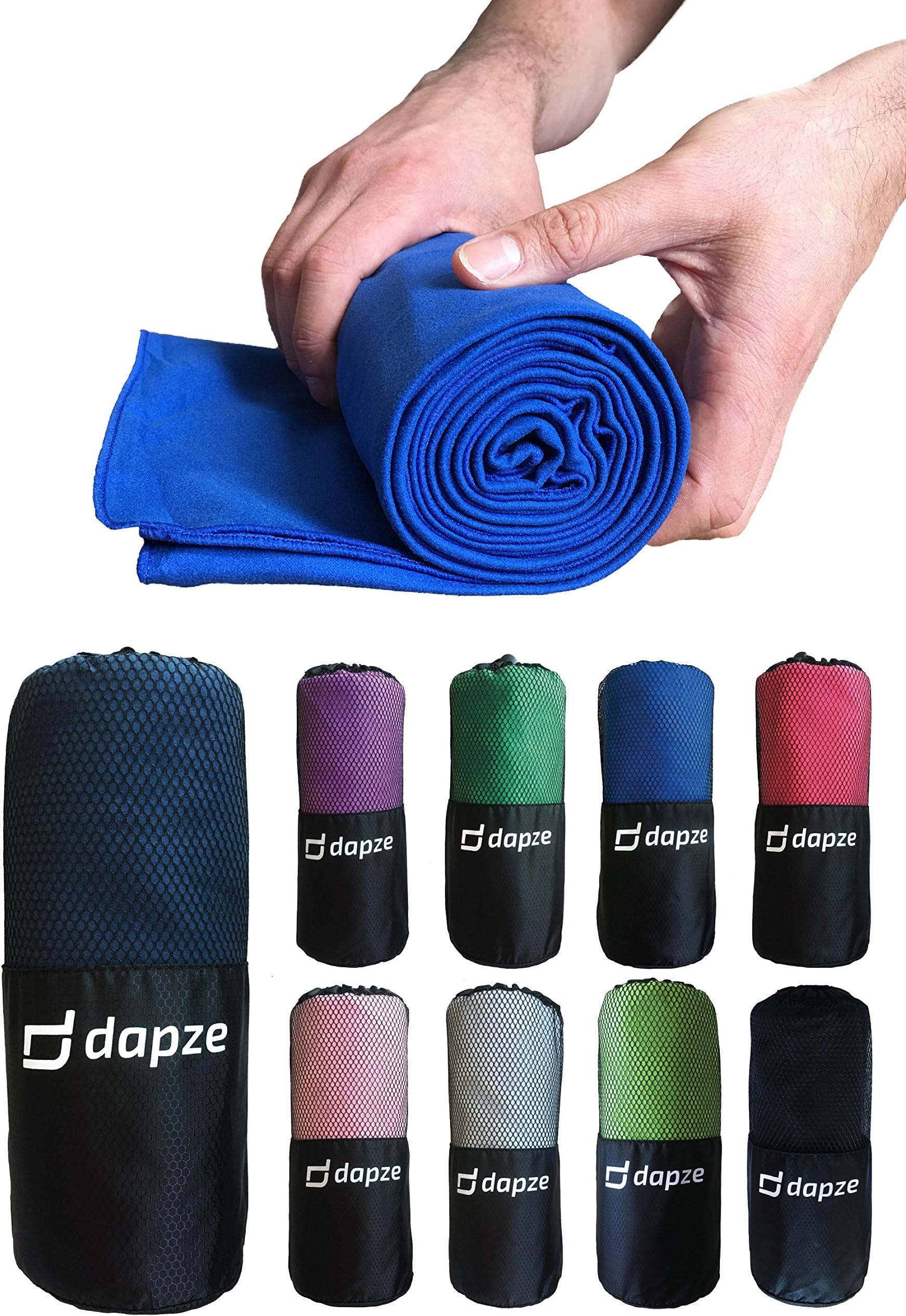 QUICK DRY LARGE AND X-LARGE MICROFIBRE TOWEL - Highly Absorbent, Lightweight and Compact. Designed for fitness, outdoors and travel. Ideal for the beach, gym, yoga, pilates, bikram, swimming, camping, hiking, backpacking and holidays. Soft suede texture. FREE storage bag included. Money-back guarantee.