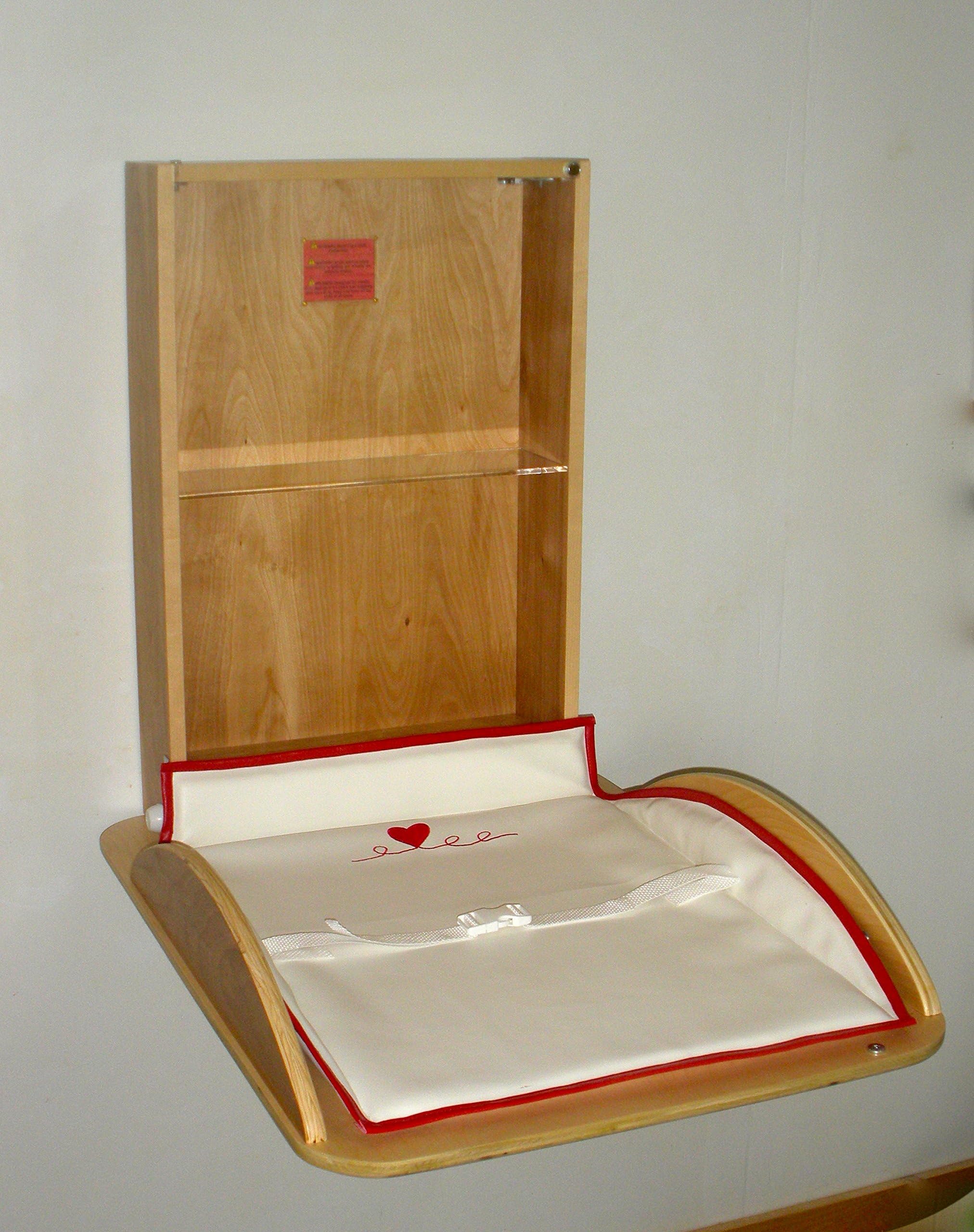 Wall Mounted Baby Changing Table, Classic Vertical,natural birch
