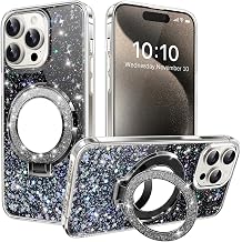 Glitter Case with Mirror Stand for iPhone 15 Plus, XK Black