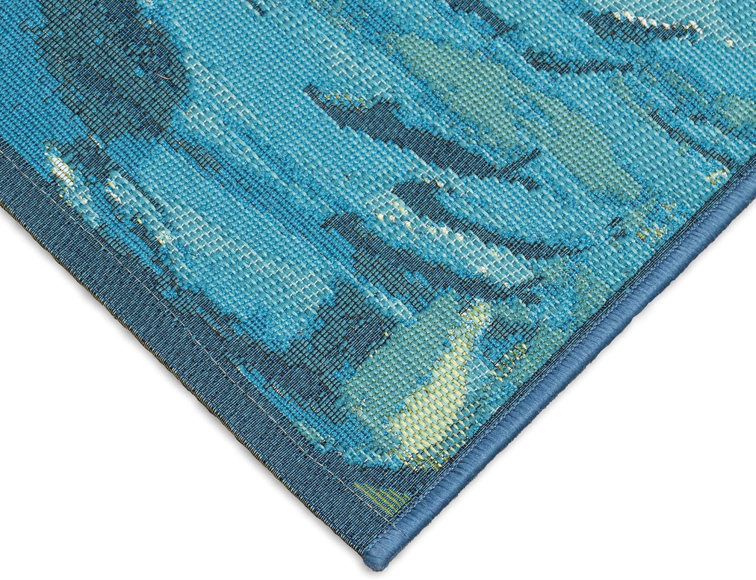 Liora Manne ESENCIA Indoor/Outdoor Power Loomed Latex Back Non Slip Mat - Transitional Graphic Coastal Fish Colorful (Fish to Go Blue Blue) (2'5" x 3'11")