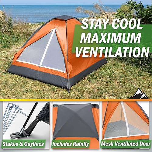 Miniatura 4 de 2-Person Dome Tent  Easy Set Up Shelter with Rain Fly and Carrying Bag for Camping