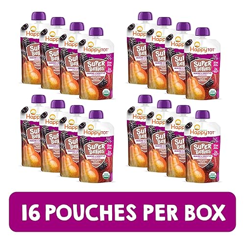 Miniatura 8 de Happy Tot Organics Super Bellies - Paquete variado, 4 onzas (paquete de 16)