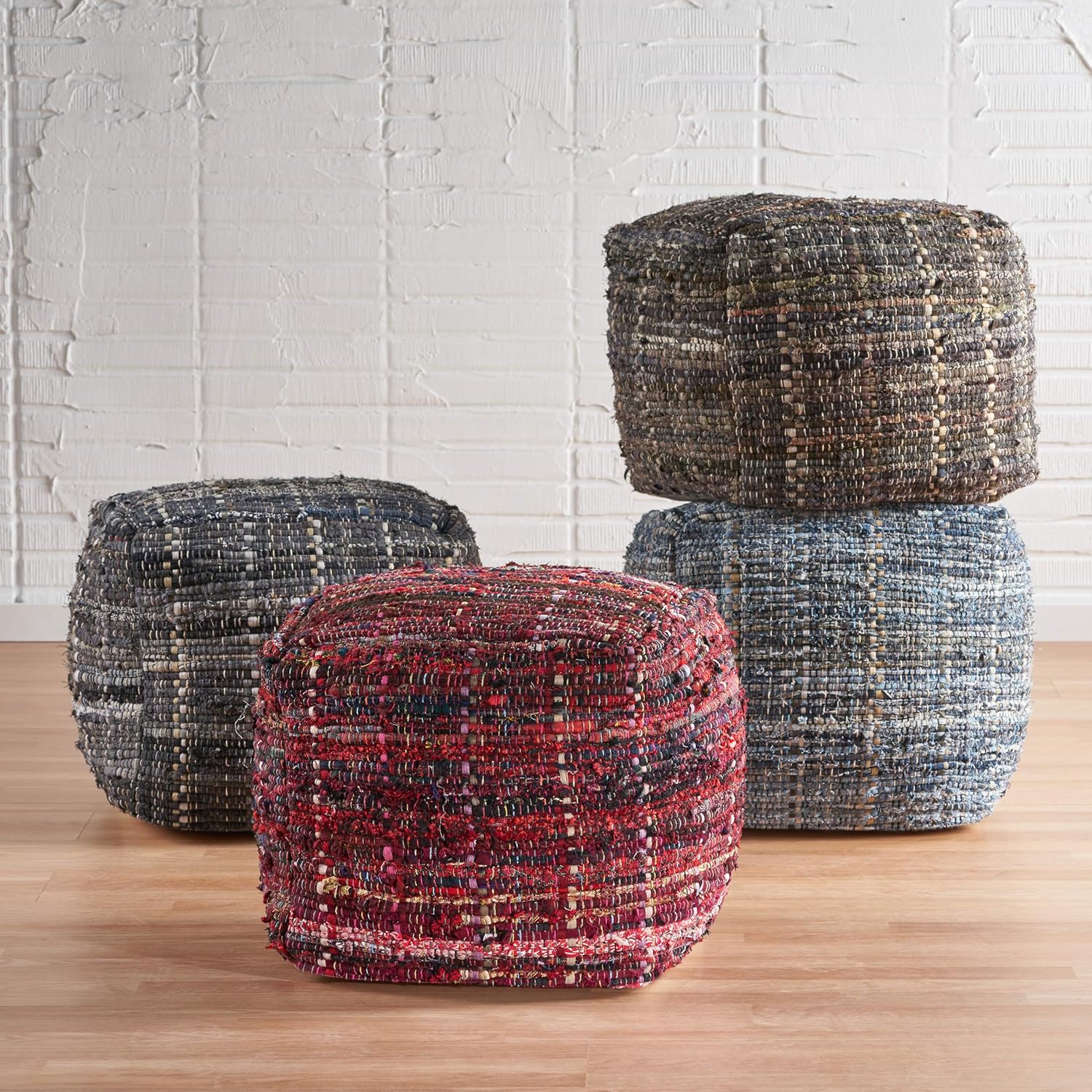 Christopher Knight Home Harris Fabric Pouf, Khaki