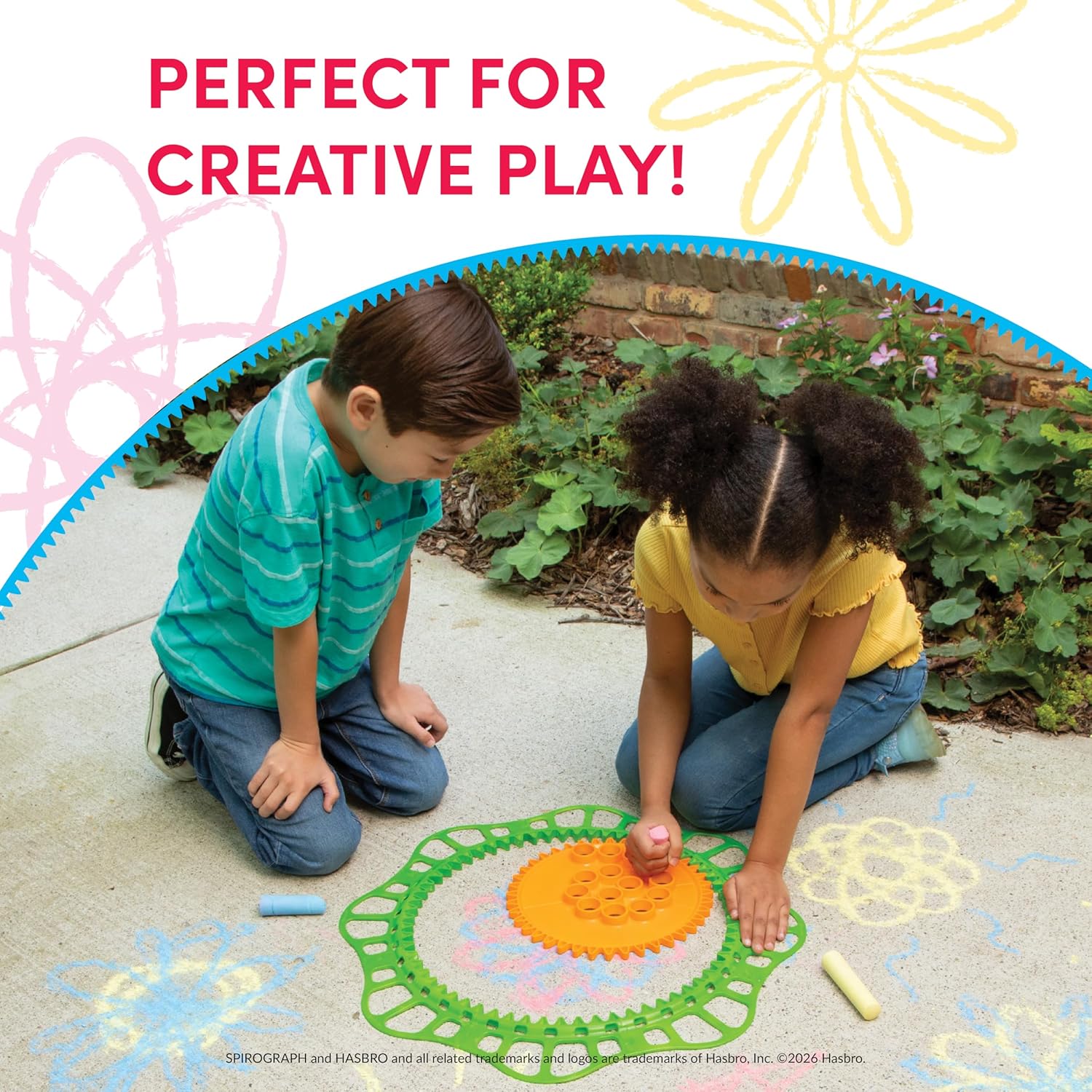 Spirograph Giant Outdoor Jumbo Sidewalk Chalk - Arts and Crafts - Outdoor Activities - Outdoor Toys, Kids Toys, Art Supplies, Craft Supplies, Drawing Kit, Spiral Art, Ages 5+