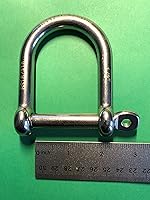 Vista 2 de Grillete ancho D de acero inoxidable 316