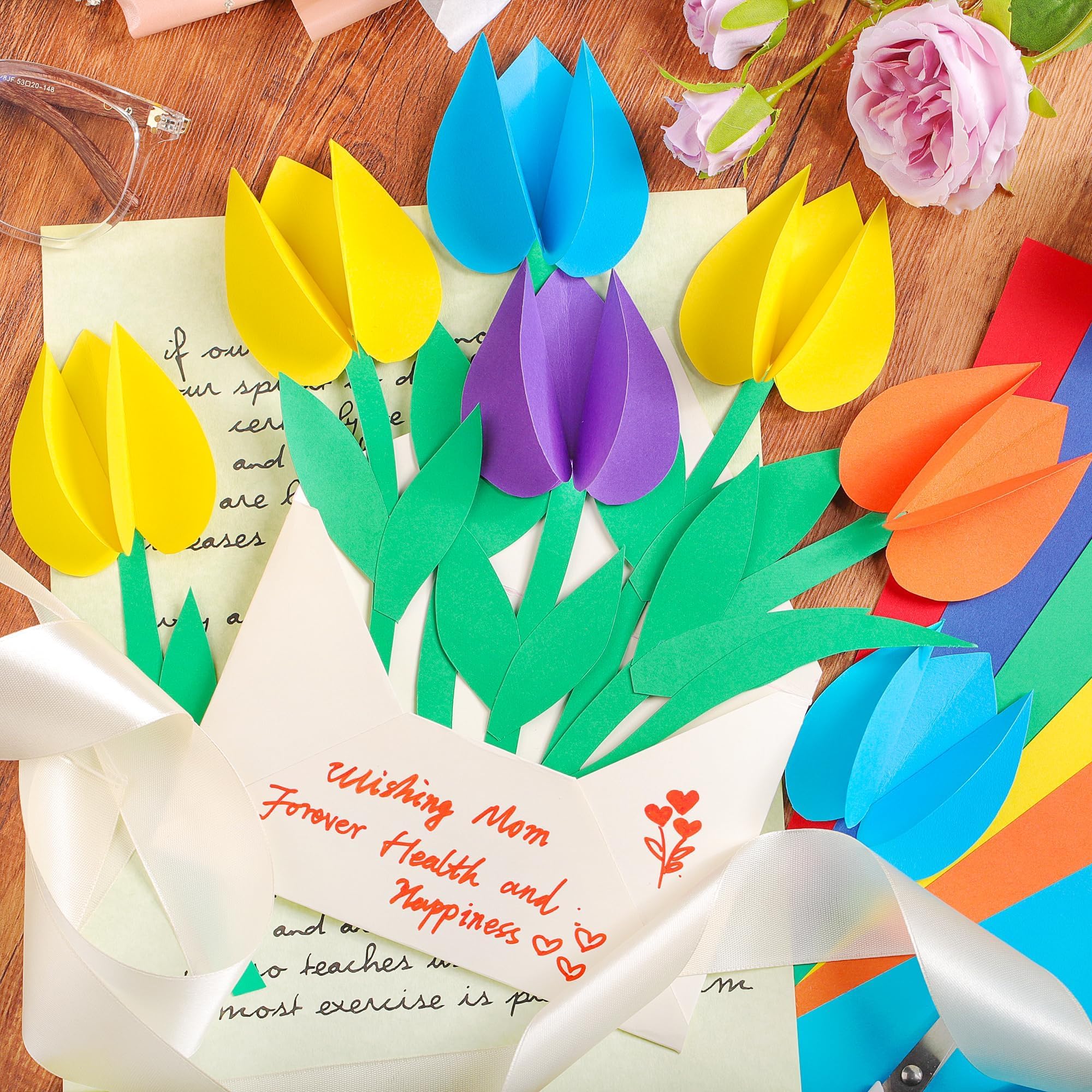 Amazon.com : 70 Sheets Colored Cardstock -7 Colors 8.5 x 11 inch