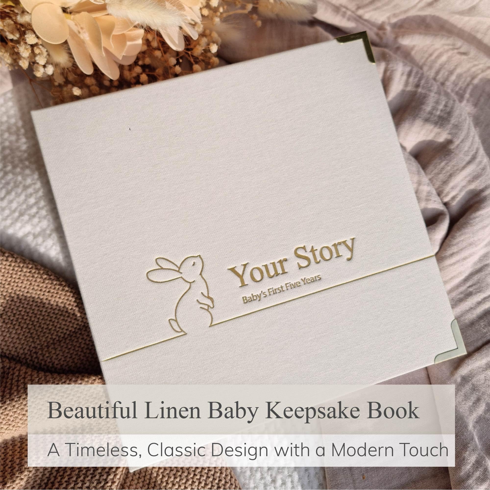 Książka dla niemowląt, pamiątka, chłopak lub dziewczynka, ponadczasowa książka pamięci, pierwsze 5 lat, na baby shower, neutralny płeć, album do scrapbookingu, prezent dla nowej mamy, pamiętnik, od