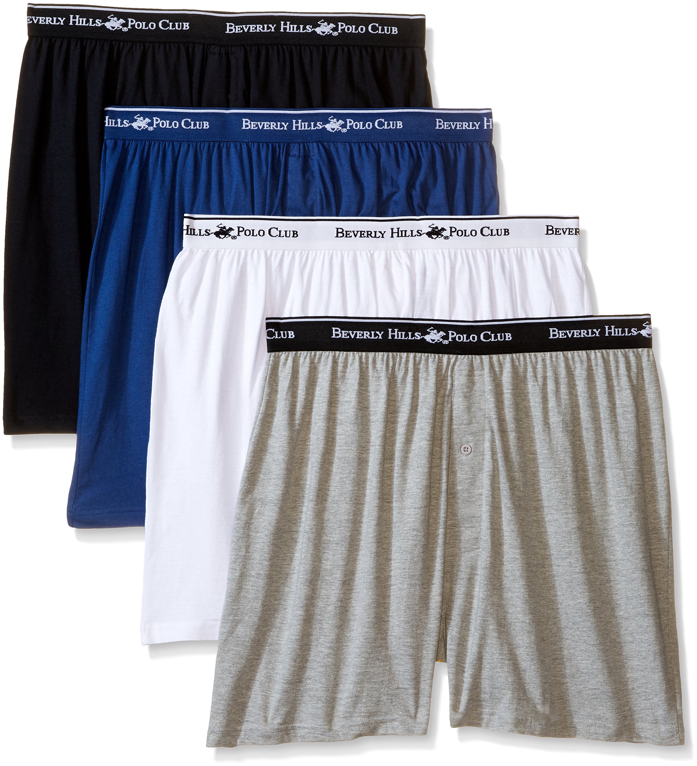 Beverly Hills Polo Club Men's 4 Pack Knit Boxer Short