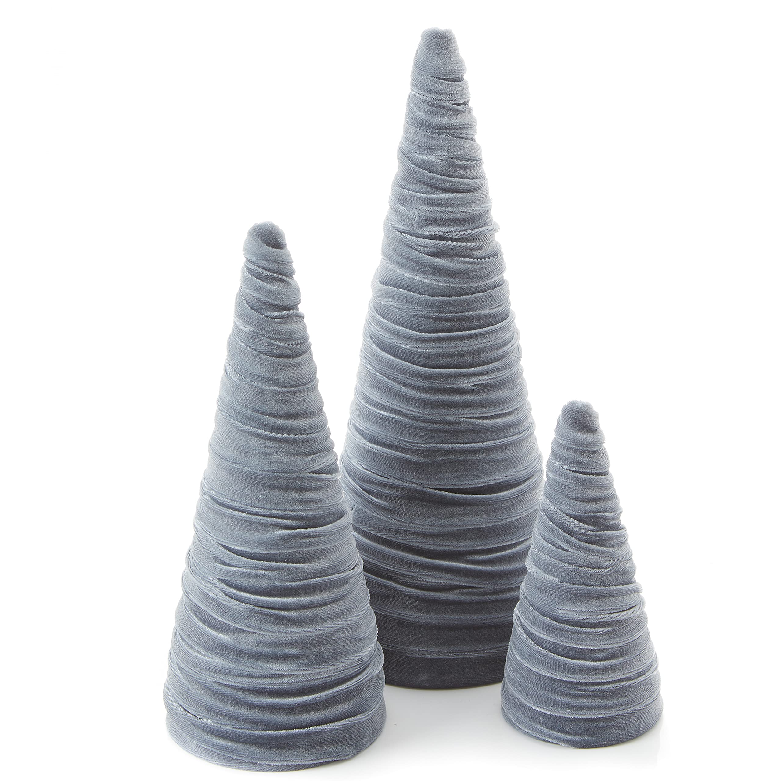 Your Heart's Content Gray Velvet Trees Set of 3