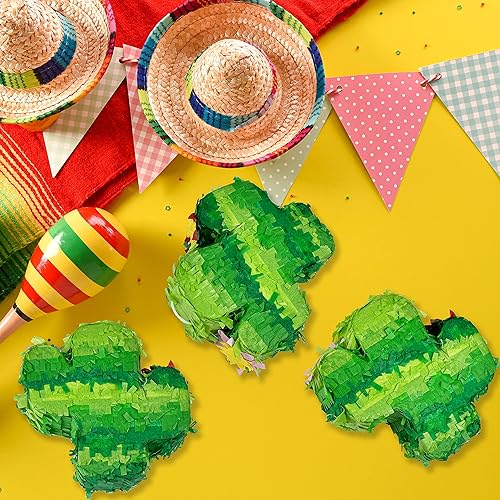 Miniatura 5 de GIFTEXPRESS Paquete de 6 mini piñatas de cactus de 6 pulgadas, piñatas para Cinco de Mayo, fiestas, taco, llama, cumpleaños, carnaval, aula y centro