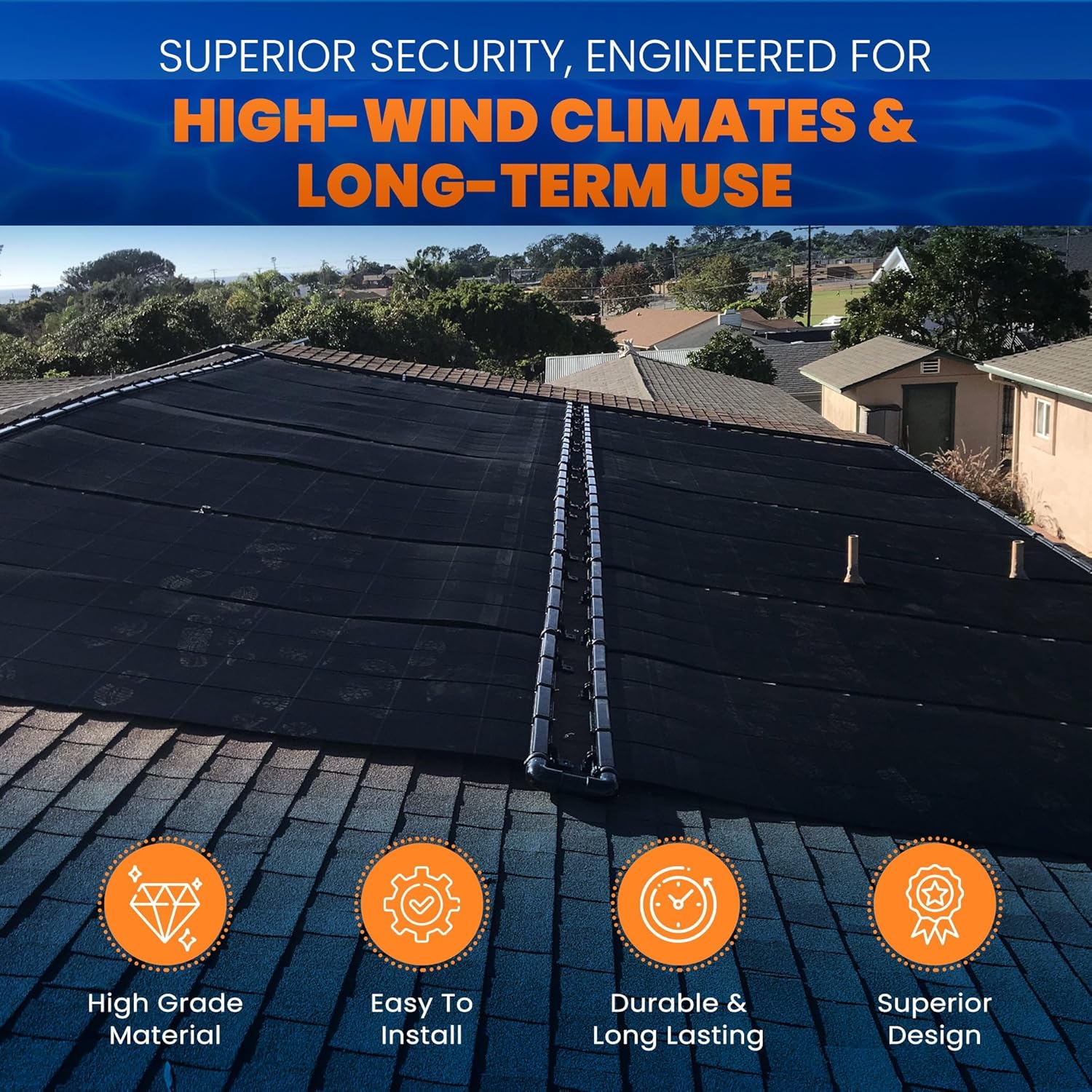 Industrial Grade Solar Pool Heater DIY Kit - Superior High-Wind Strapless Mounting System & Maximum Freeze Resistance (2-4'x6.5' / 52 Square Feet)