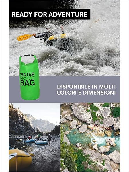DonDon Dry Bag Borsa Impermeabile da 2l, 5l, 10l, 15l, 20l, 30l con Tracolla - 5