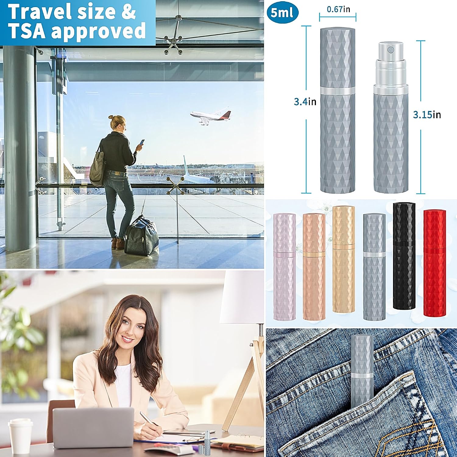 5ml Travel Perfume Atomizer Bottle Refillable, Pocket Cologne Sprayer image 5