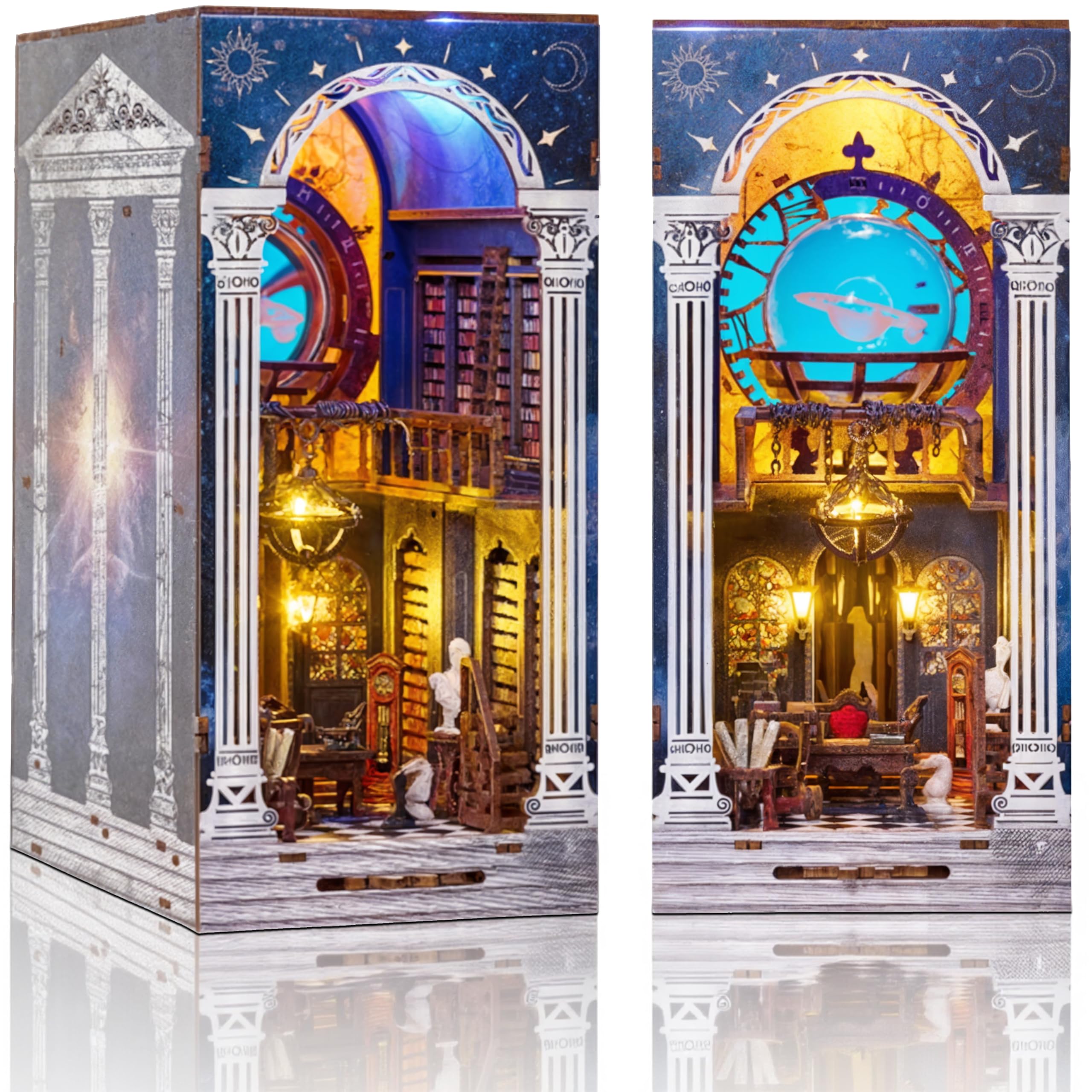 Crafts&Co® Book Nook Miniatur Bastelset | DIY Papiermodell | Detailliertes Bastelprojekt für Anfänger | Bastelspaß für Jung und Alt | Galaxy
