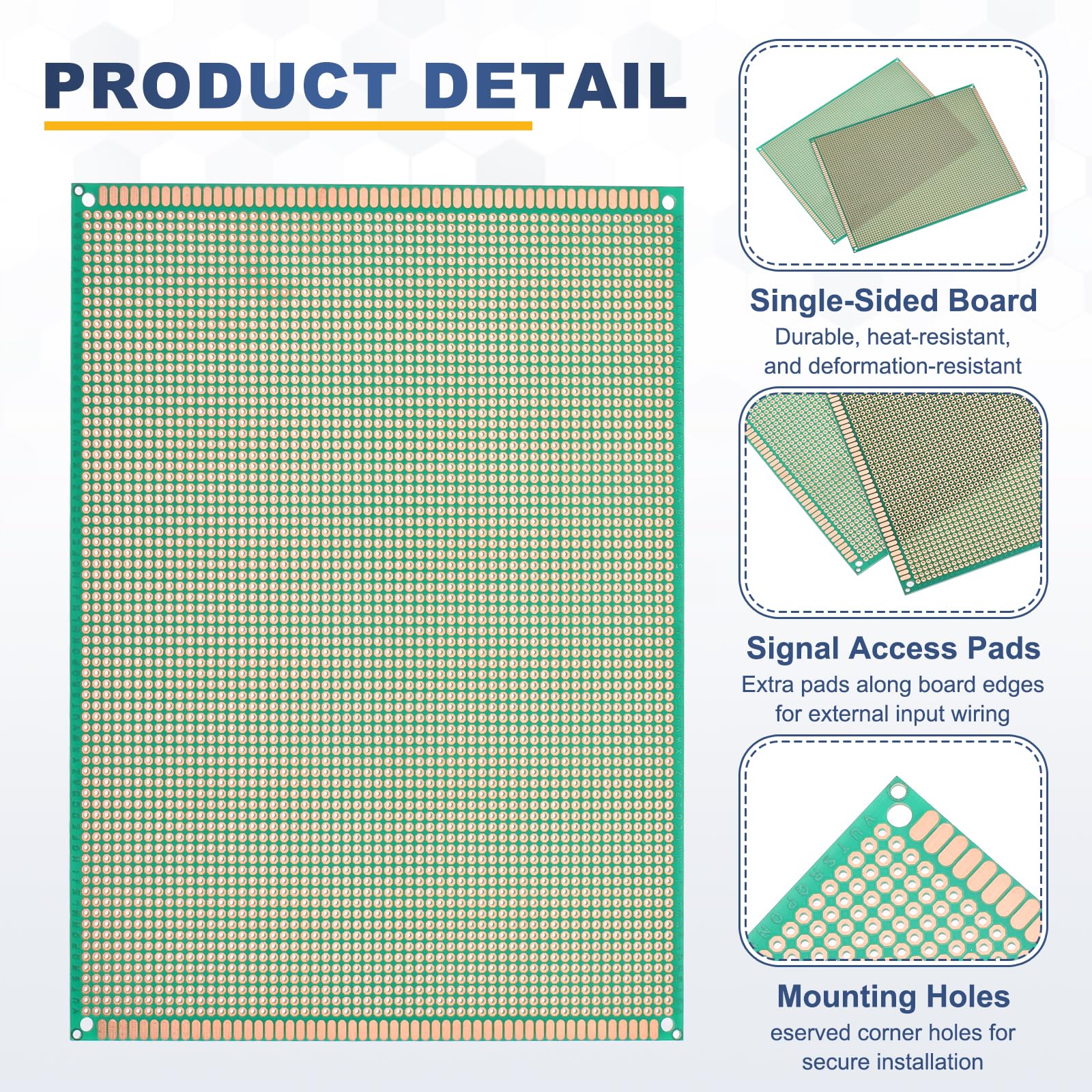 Lot de 5 cartes prototypes PCB avec en-têtes 40 broches Vert 20 x