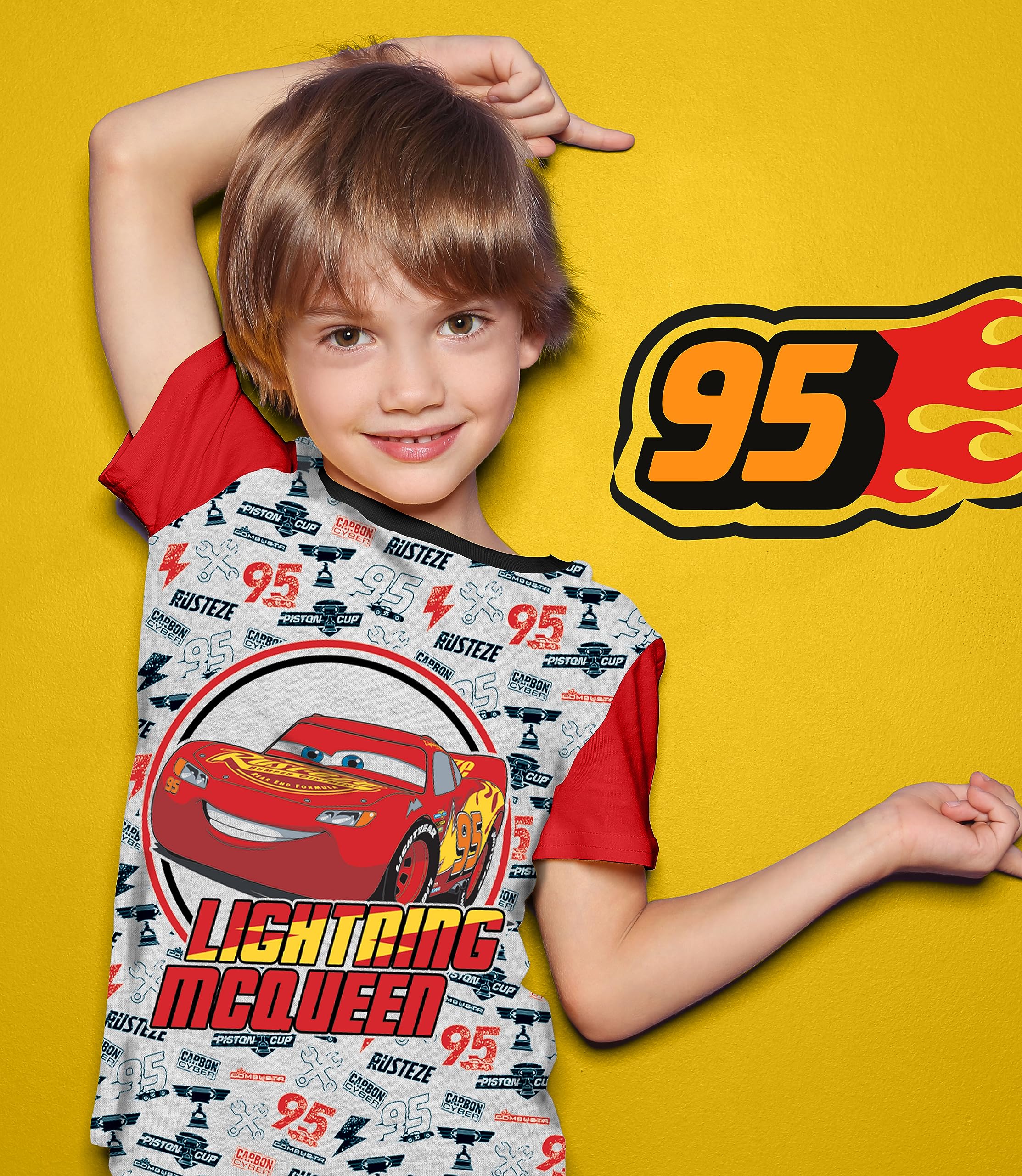Disney Samochody Lightning McQueen Pixar graficzny T-shirt (zestawy) Tow Mater Doc Cruz Finn strój koszulka dla małych dzieci urodziny ubrania dla dzieci