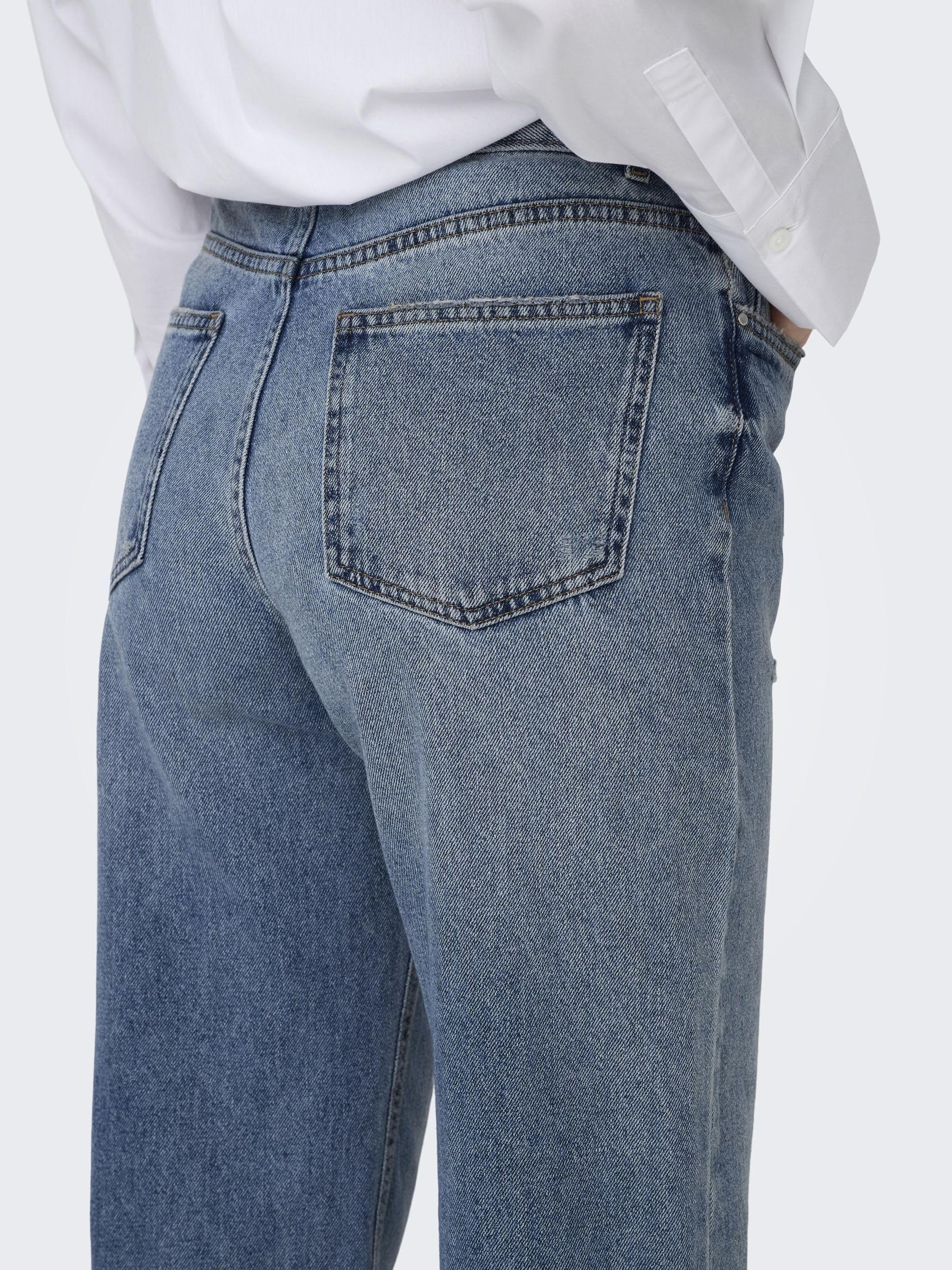 ONLY Jean Coupe Droite ONLELLA Taille Moyenne Straight Fit Jeans