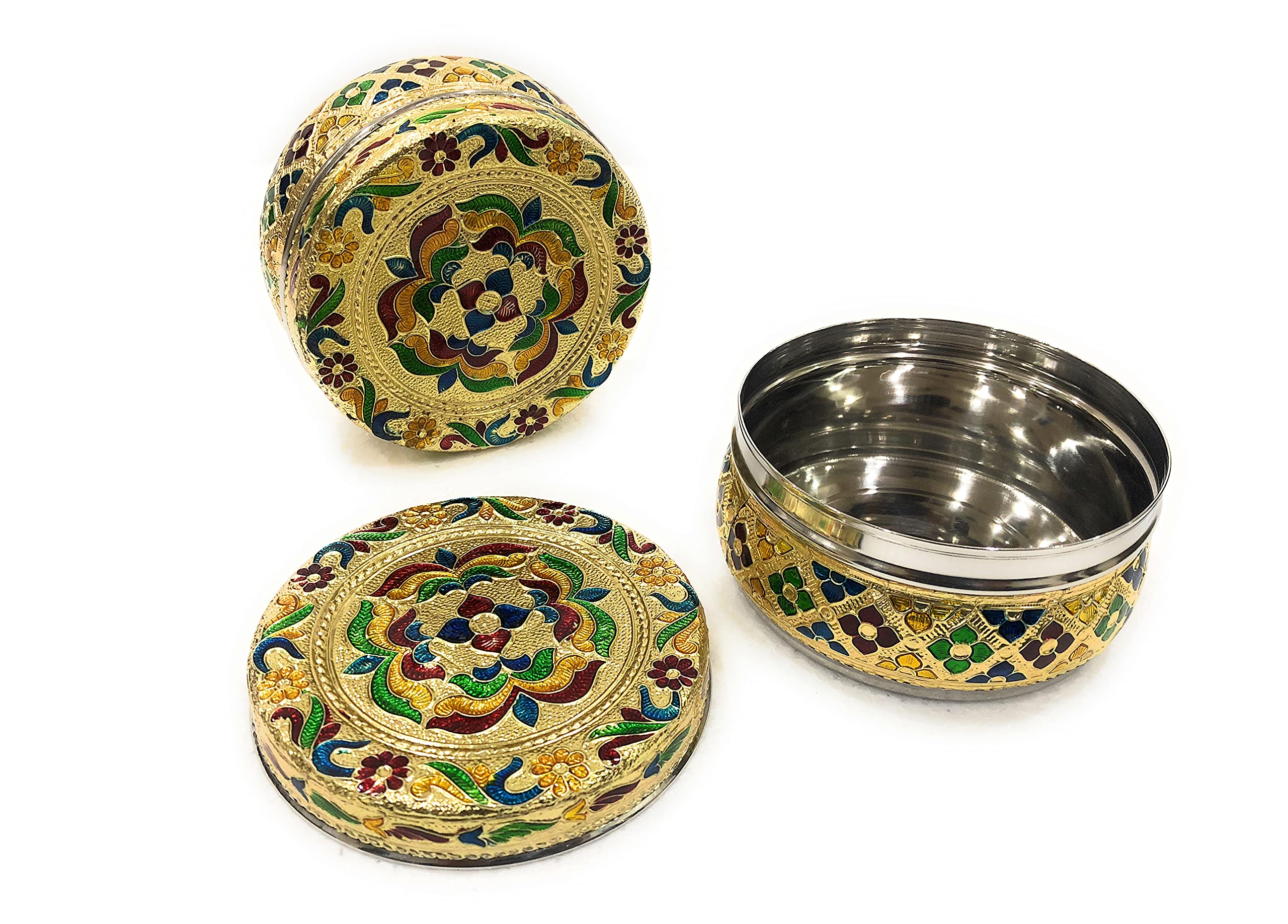 NAVRANG Stainless Steel Container Box Meenakari Storage Golden Colour (10.5 X 10.5 5.5 Centimetre) (B08WWLFRGH) Amazon Price History, Amazon Price Tracker