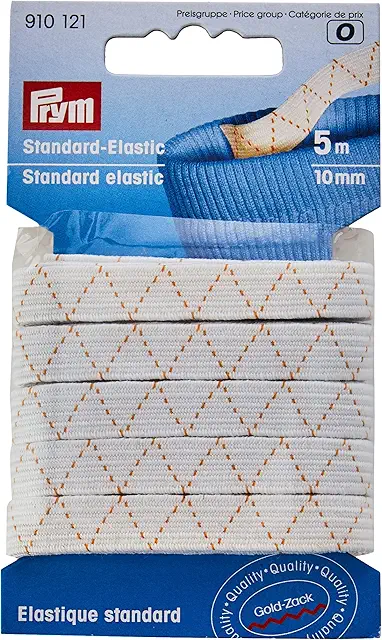 Prym 10 mm Gummiband zum Nähen – 5 m weiß, Oeko-TEX, elastisch & kochfest