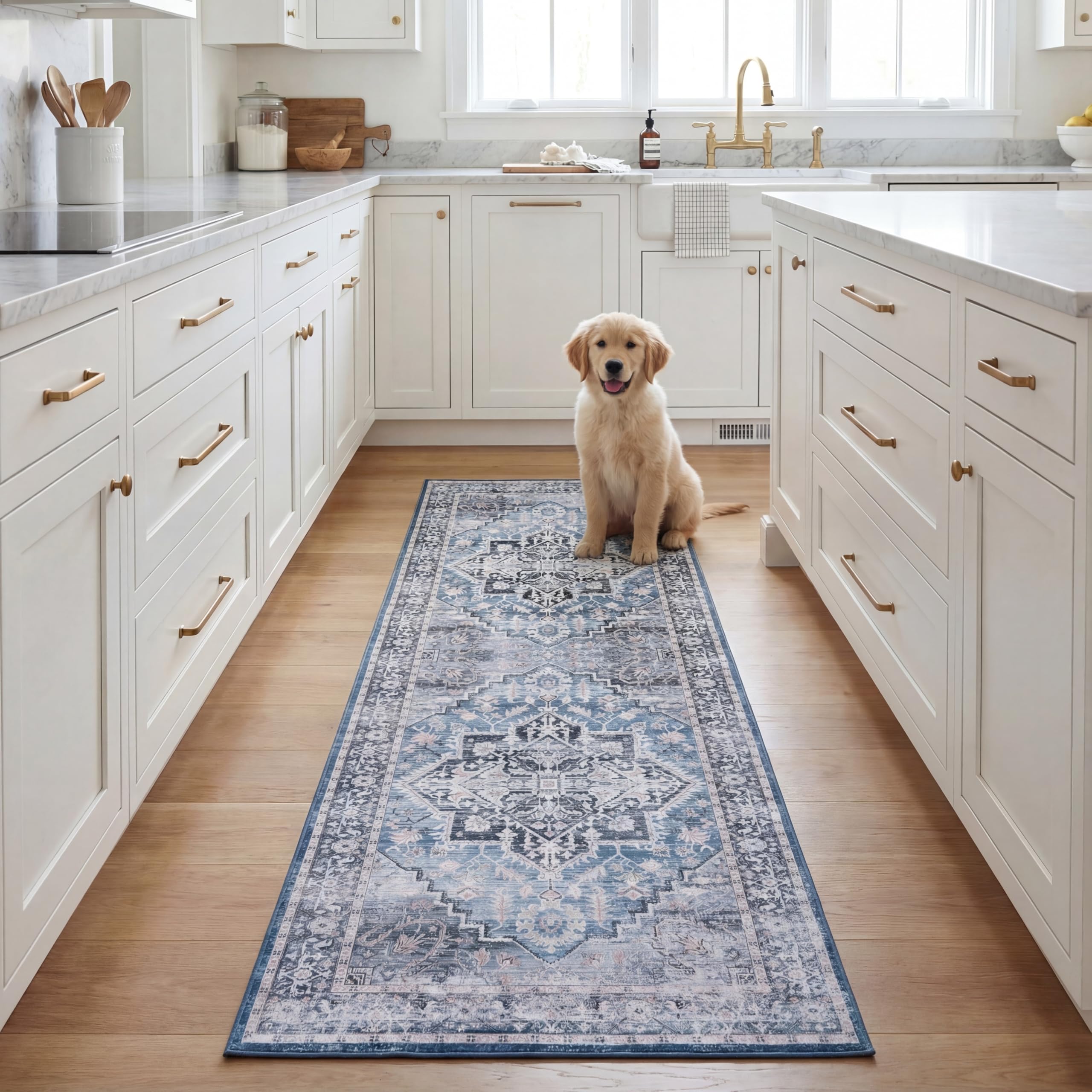 Tapis antidérapant Tucson Safavieh résistant bleu gris