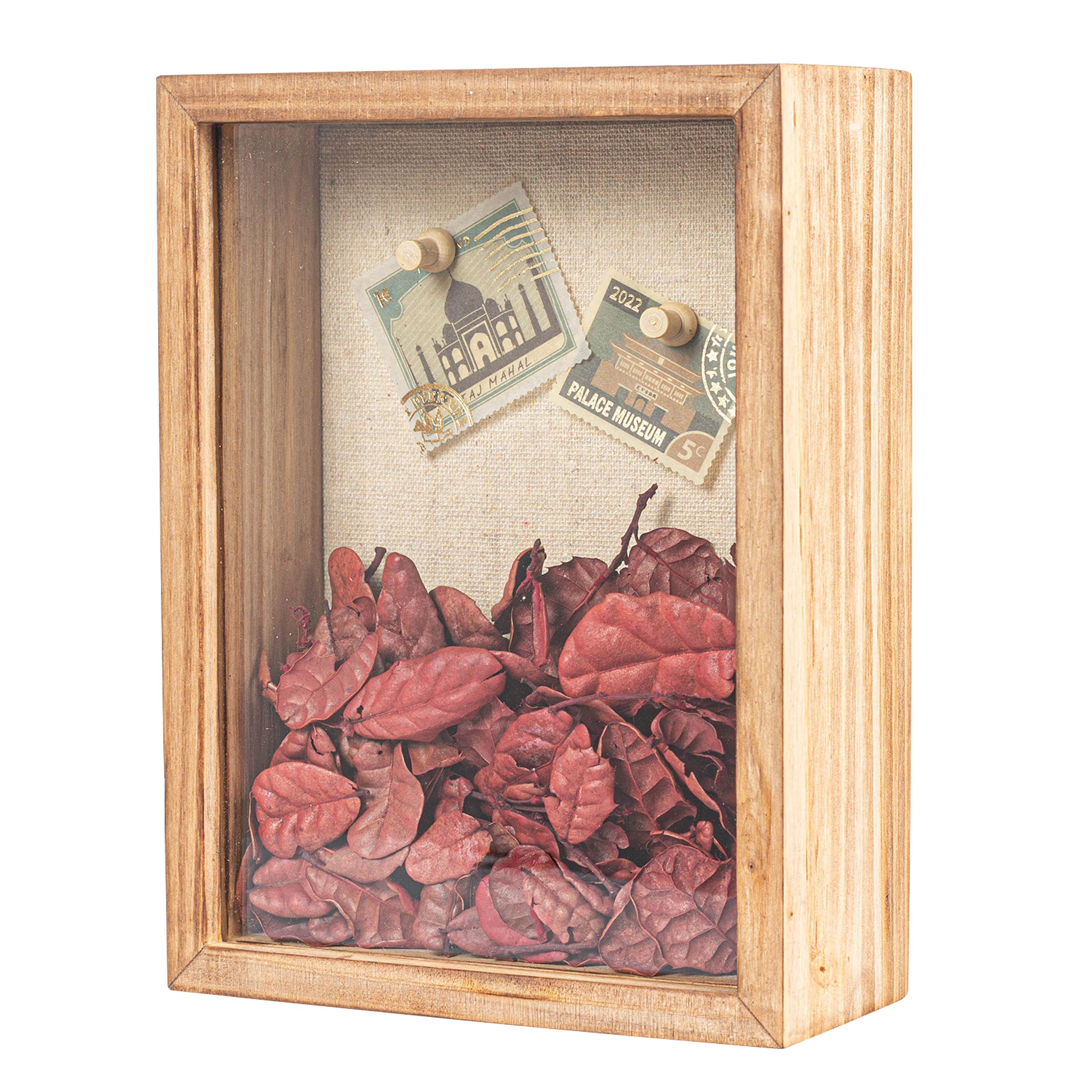 Shadow Box Frame 6x8 Shadow Box Display Case with Linen Back of Awards Memorabilia Flower, Pictures, Keepsakes、Bouquet、Medals and More Photos Memory Box