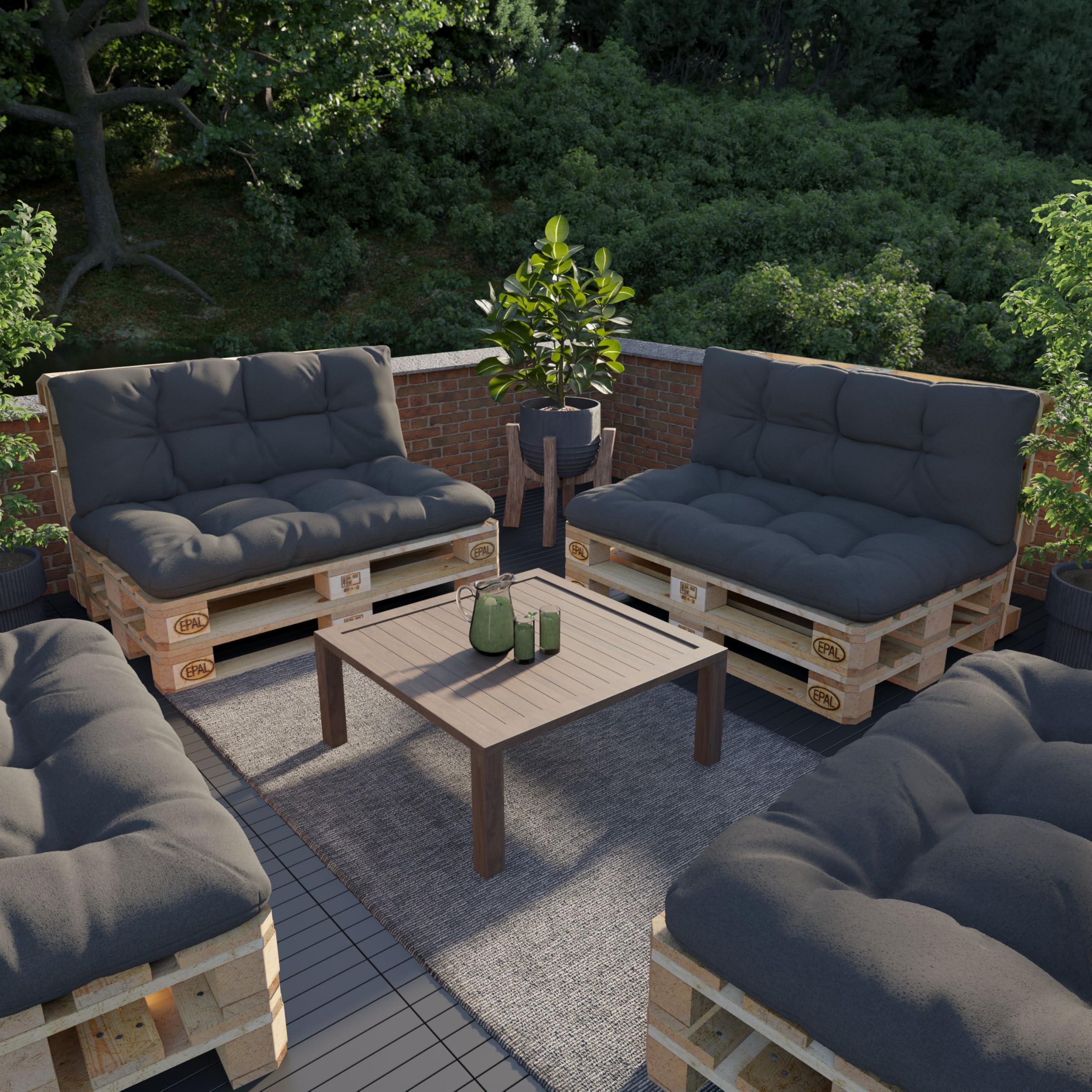 Set Cuscini Per Pallet Da Giardino - Resistente UV E Impermeabile!