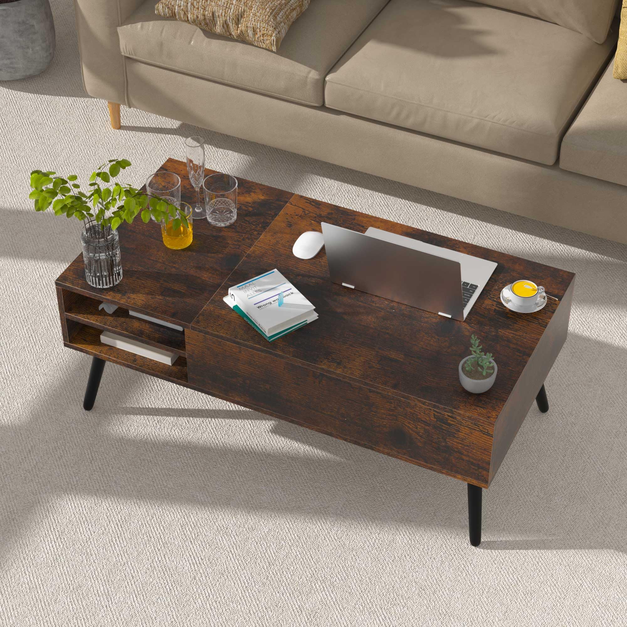 Amazon.com: Modern Lift Top Coffee Table with Hidden Storage