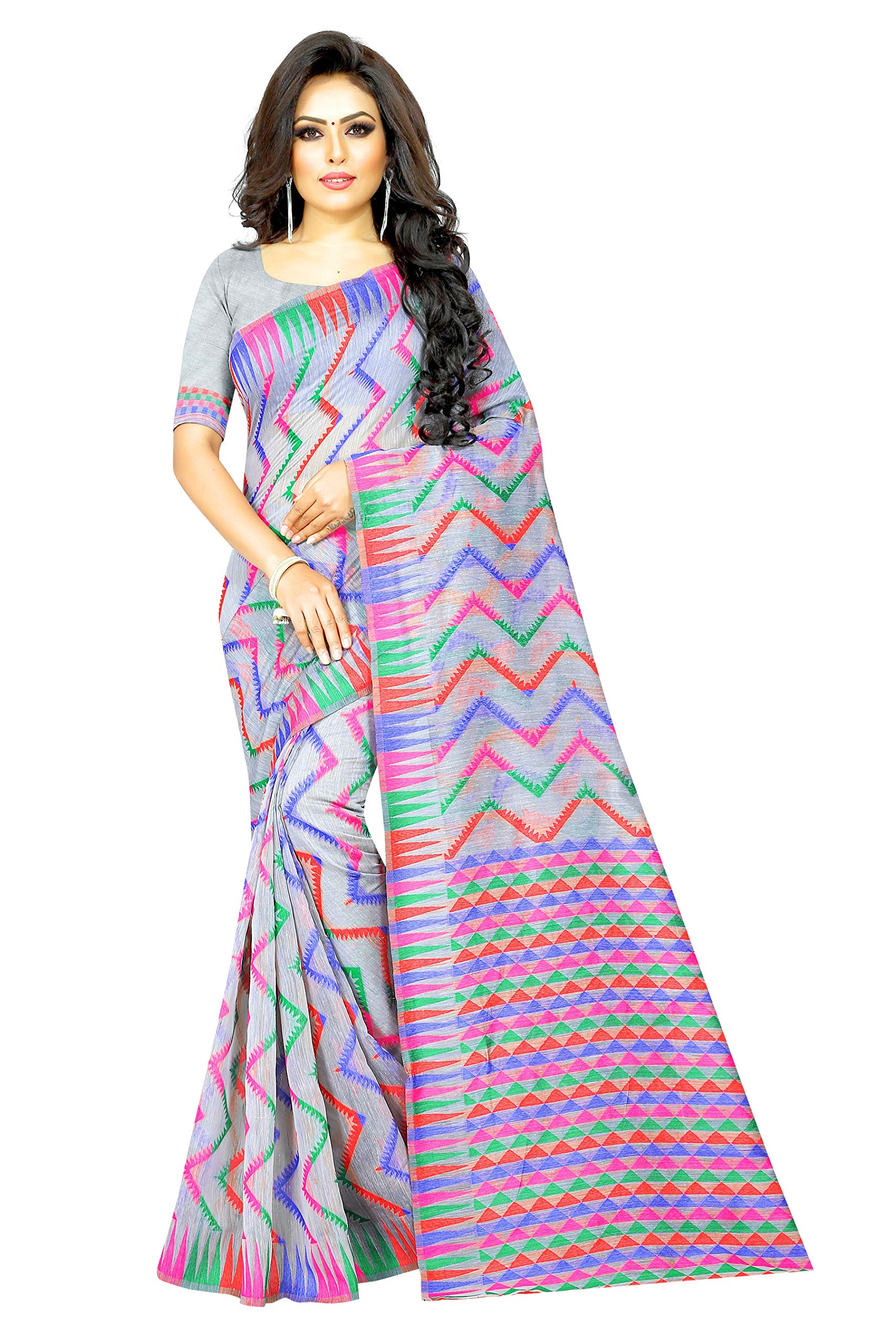 JENNY DESIGNER Women's Kota Cotton Saree With Blouse Piece