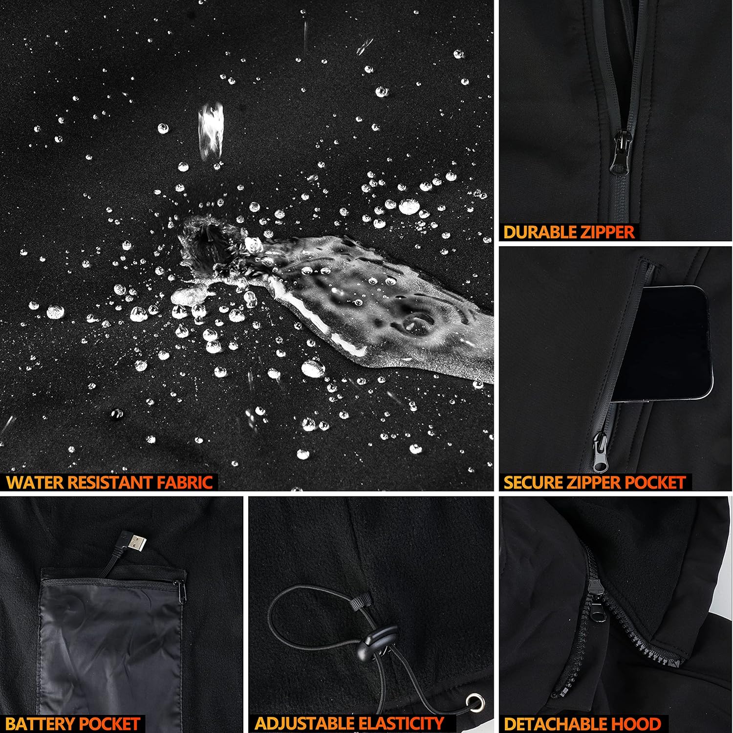 Heated Jackets for Men Women - Rechargeable Men's Soft Shell Winter Heating Jacket for Winter Outdoor Use - Image 5