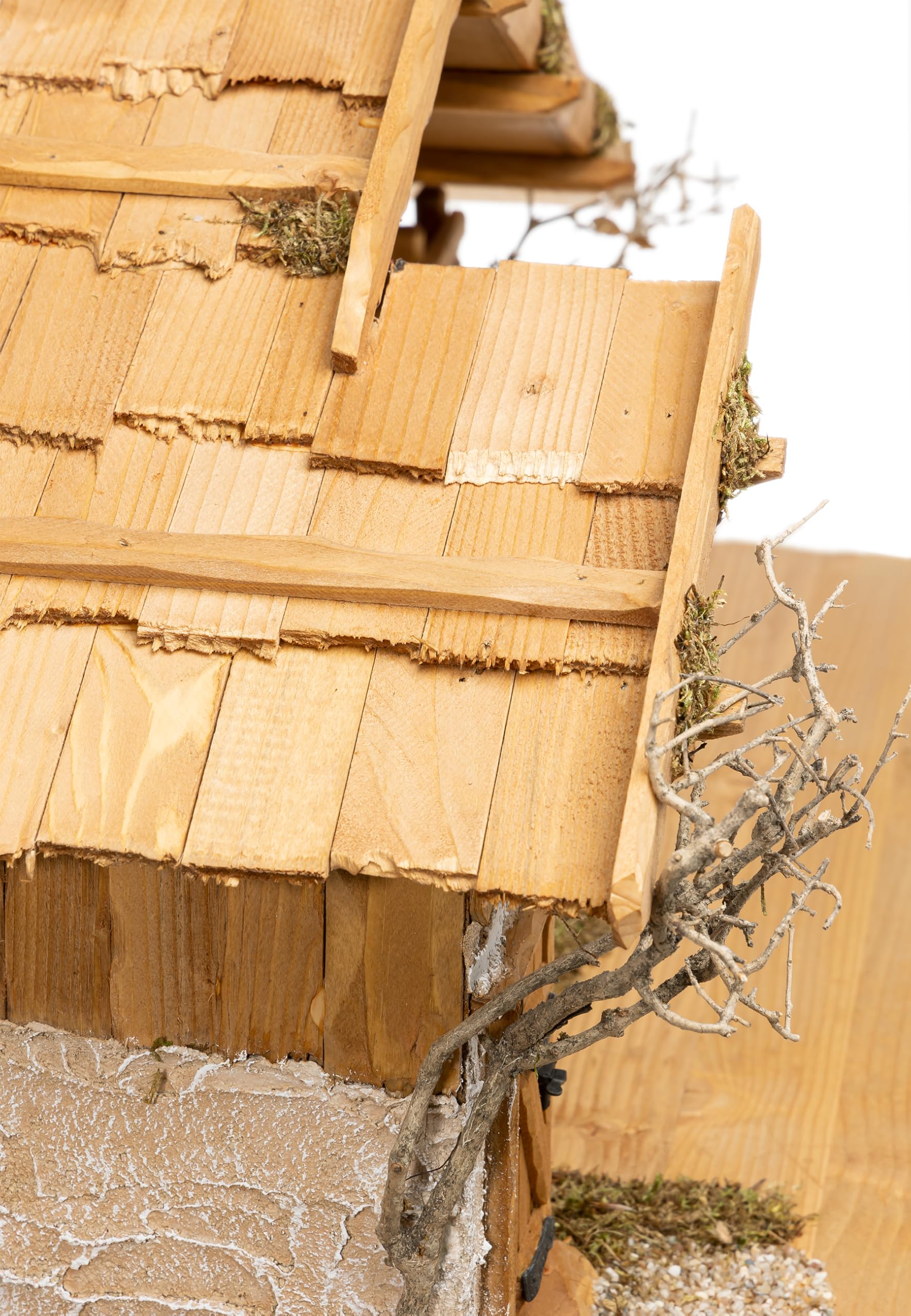 SIKORA Krippenstall 'Meran' Premium Weihnachtskrippe aus Holz traditionelle Krippe für Figuren - 2 Größen, Farbe/Modell:11cm Figuren - 80x39x34 cm