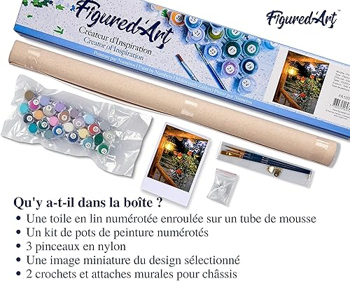 Vista 136 de Figured'Art - Juego de pintura por números, lienzo enrollado sin marco, para manualidades, para adultos, 16 x 20 pulgadas, jarrón de peonías