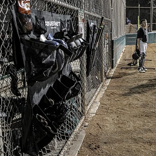 Miniatura 5 de PowerNet Ultimate Coaching Team Bundle  Tablero de alineación magnética  Organizador de casco colgante  Carrito de valla para 12 murciélagos