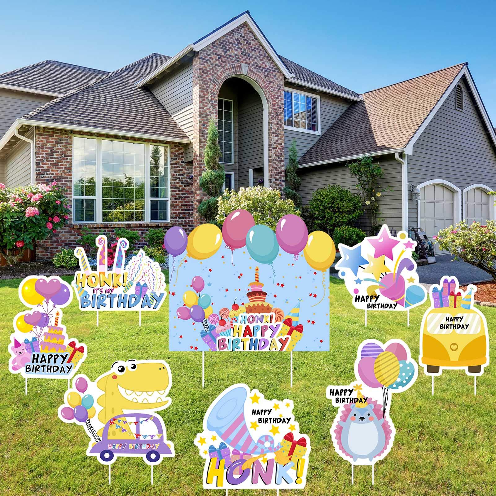 Buy Teblacker 8 Pack Honk! Its My Birthday Yard Sign Outdoor Lawn