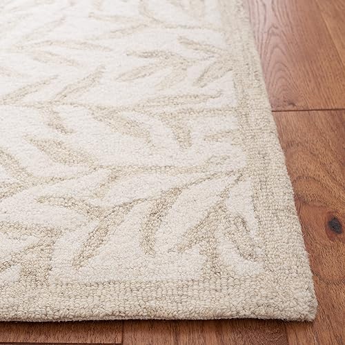Miniatura 2 de SAFAVIEH Jardin Collection - Alfombra cuadrada de 6 pies, color marfil y beige, lana hecha a mano, ideal para zonas de alto tráfico en sala de