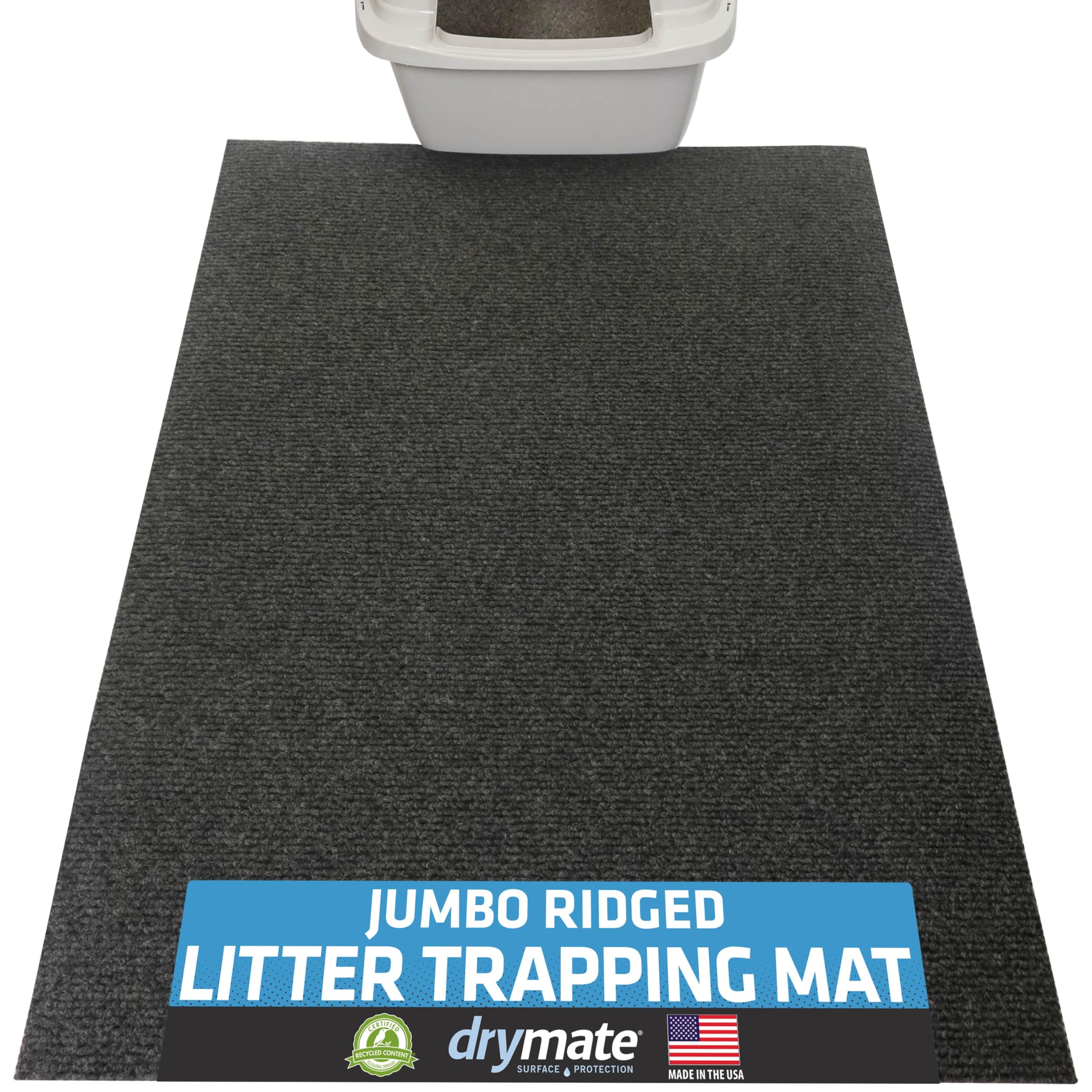 Drymate Jumbo XXL Cat Litter Trapping Mat, Traps Mess from Box, Waterproof Urine-Proof, Machine Washable, Ultra Soft on Paws & Absorbent, Kitten
