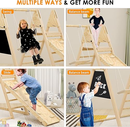 Miniatura 7 de Juguetes de escalada para niños pequeños, juegos de columpios para patio trasero, juguetes de escalada para niños pequeños en interiores, juego