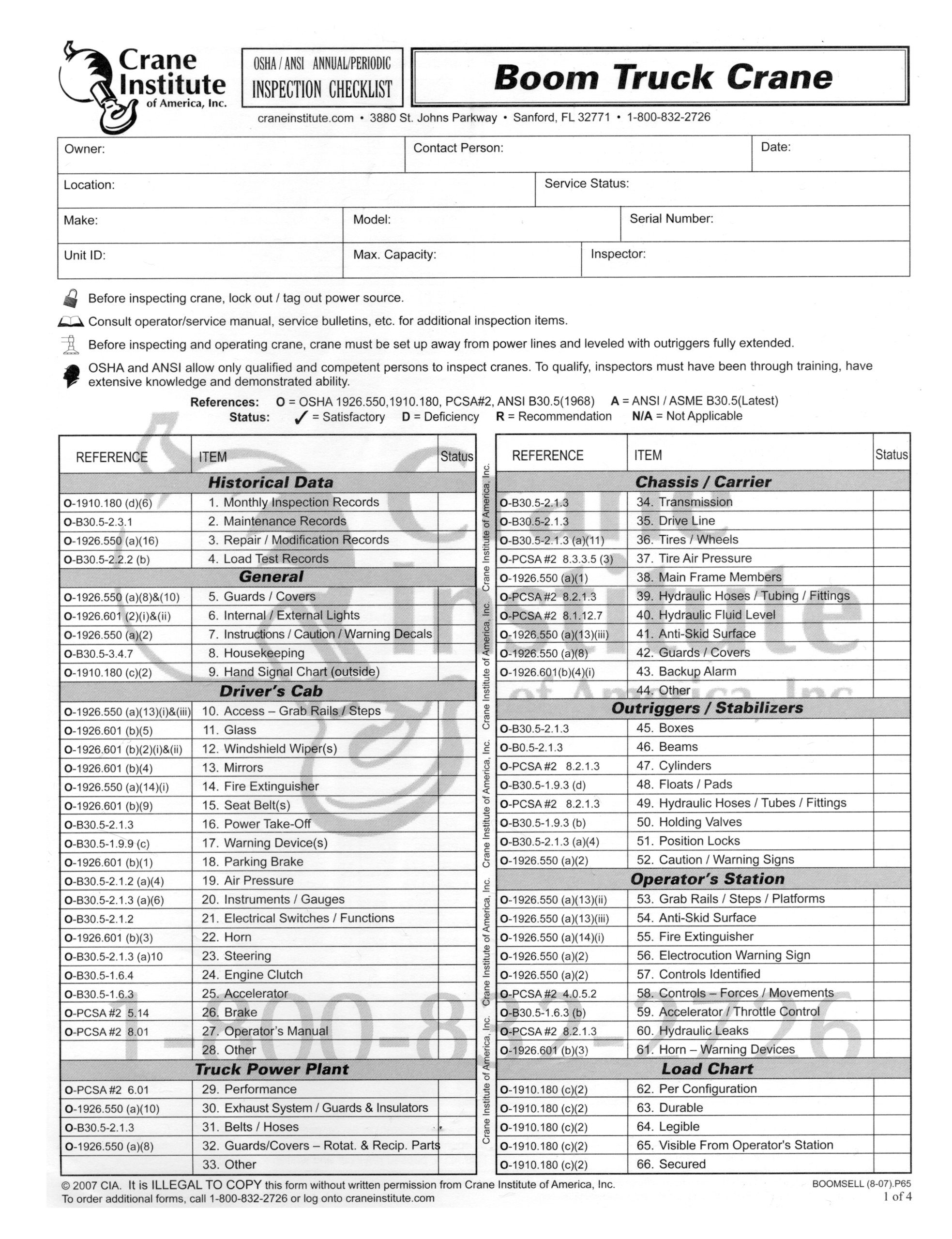 Buy Boom Truck (Annual Inspection Checklist) Online at desertcartINDIA