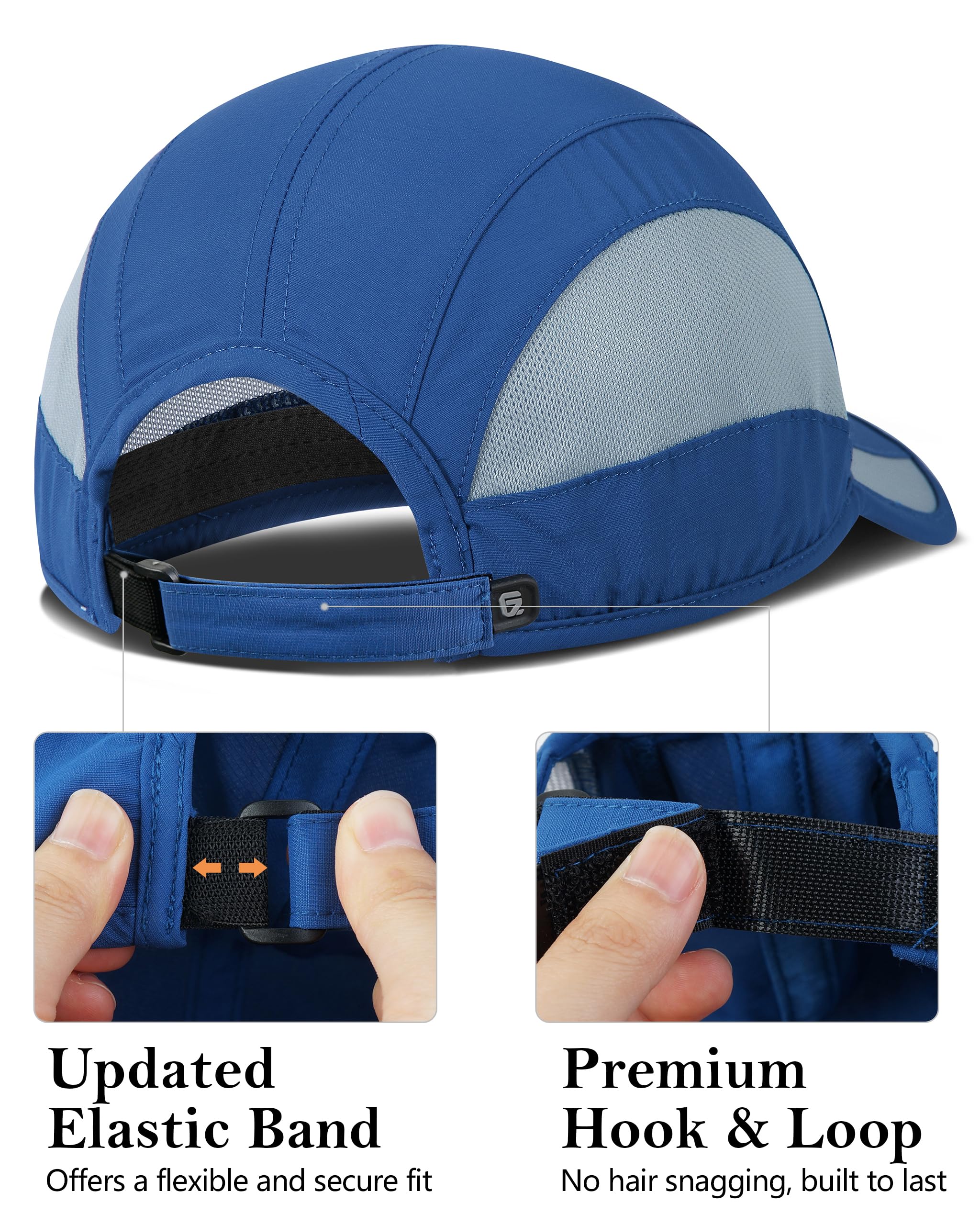 GADIEMKENSD Quick Dry Sports Hat Lightweight Breathable Soft Outdoor Running Cap Baseball Caps for Men (Blue)