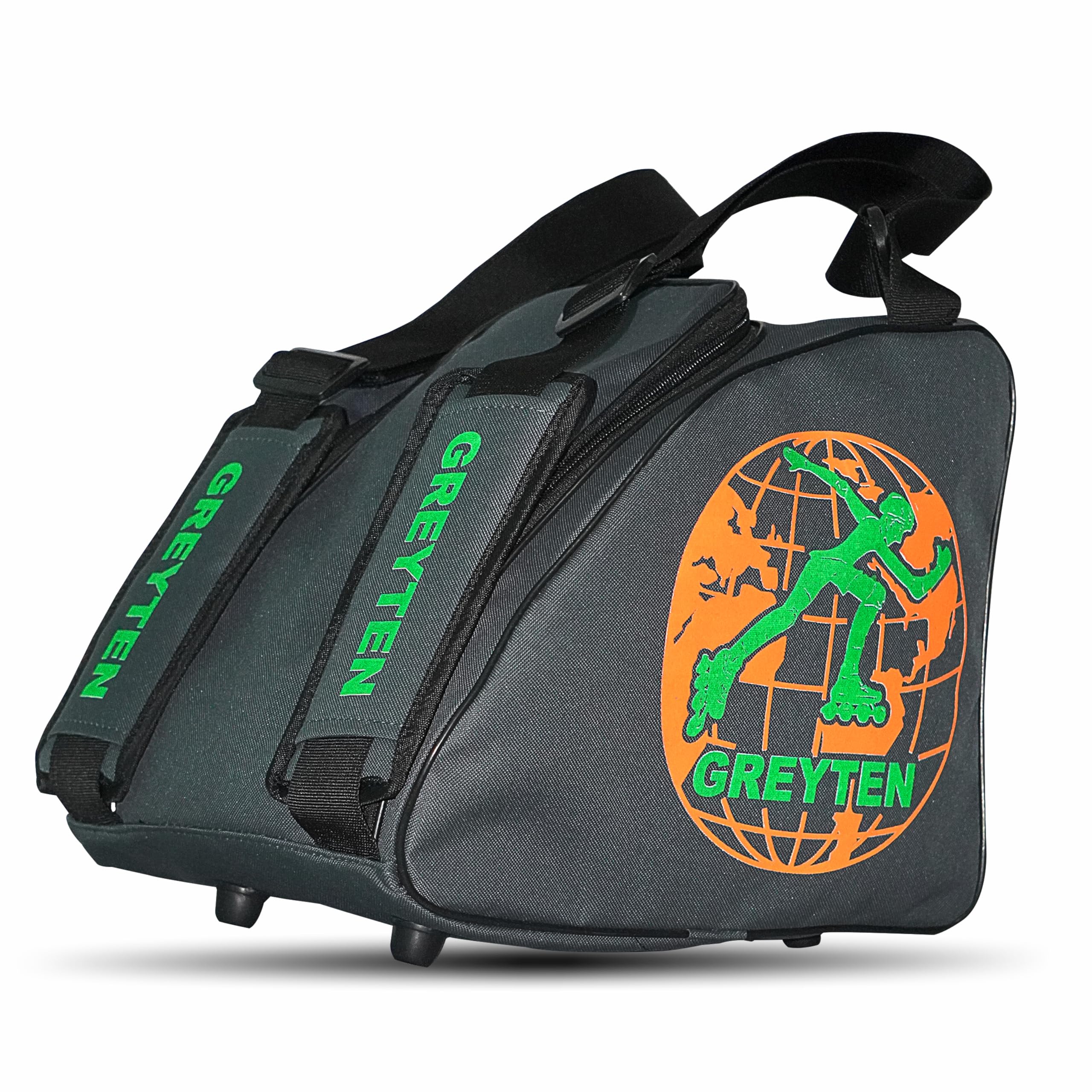 GREYTEN Skate Bag Roller Skate Bag, Inline Skate Bag, Premium Skating Bag and Sports Bag, Adjustable Shoulder Bag for Both Youth and Adults (Grey/Green)-picture-12
