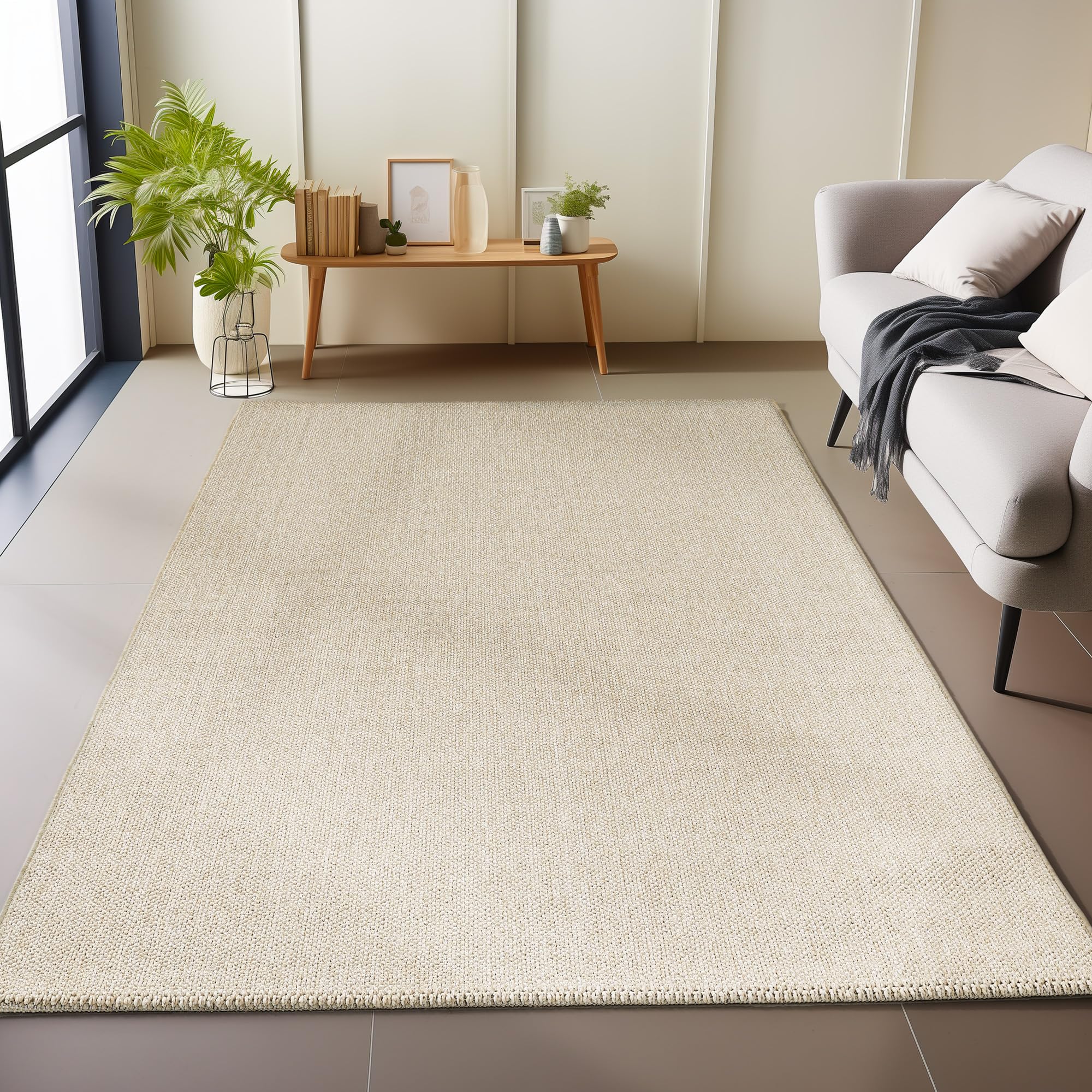 Carpetsale24 Teppich Wohnzimmer Einfarbig Schlingenflor, Weich & Pflegeleicht, Modernes Uni Design, Für Schlafzimmer Flur Büro, In Rund & Rechteckig, Verschiedene Größen