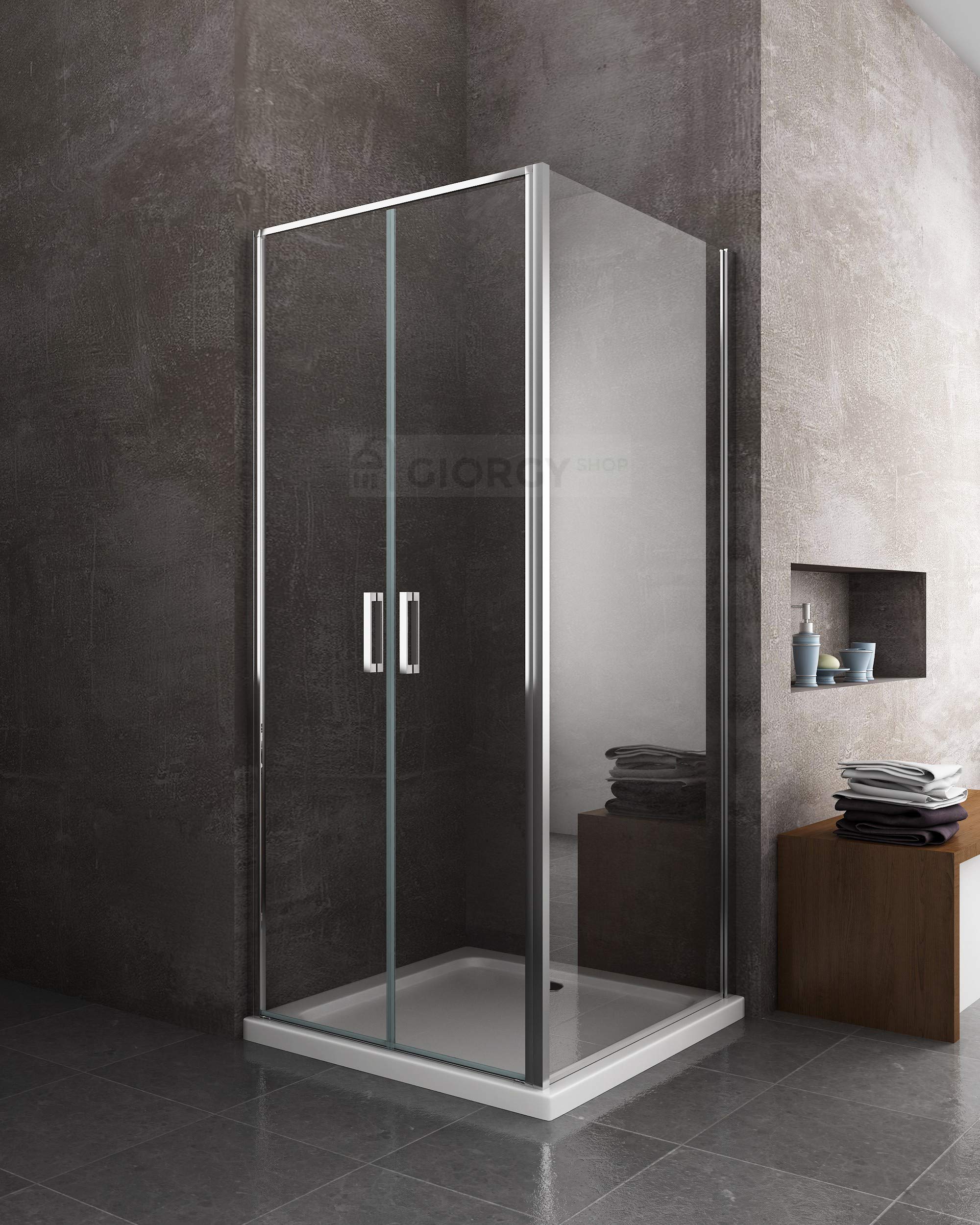 Porta Battente Saloon Con Vetro 6mm EasyClean - Cromo, H190cm, Apertura Inside/Outside - Foto 10